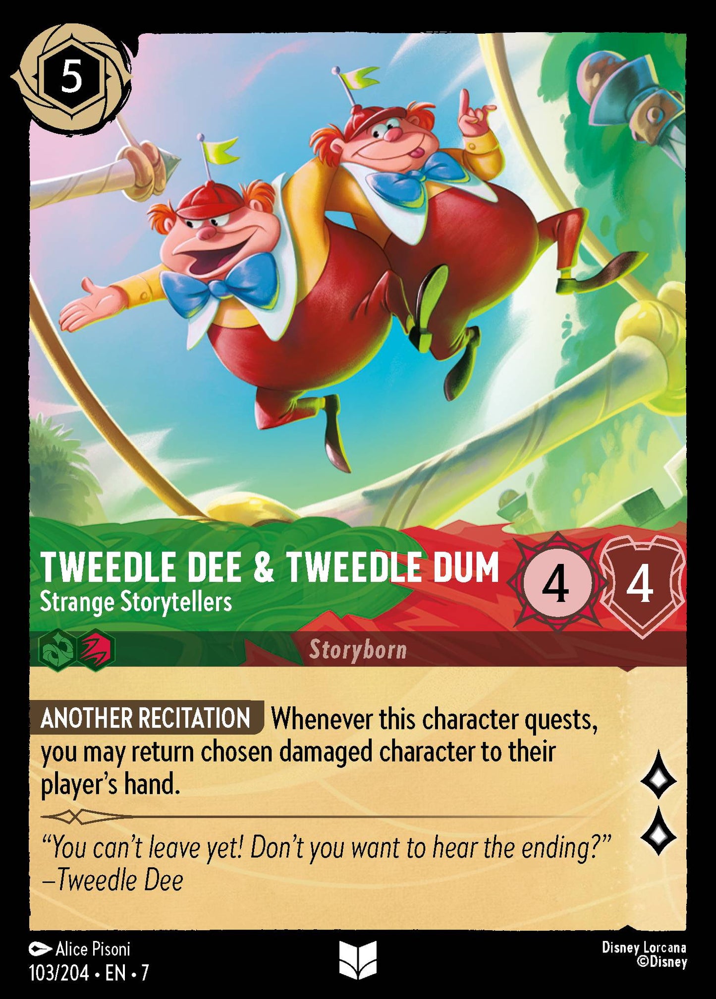 Tweedledee & Tweedledum - Strange Storytellers - Uncommon Normal Disney Lorcana card from Archazia's Island