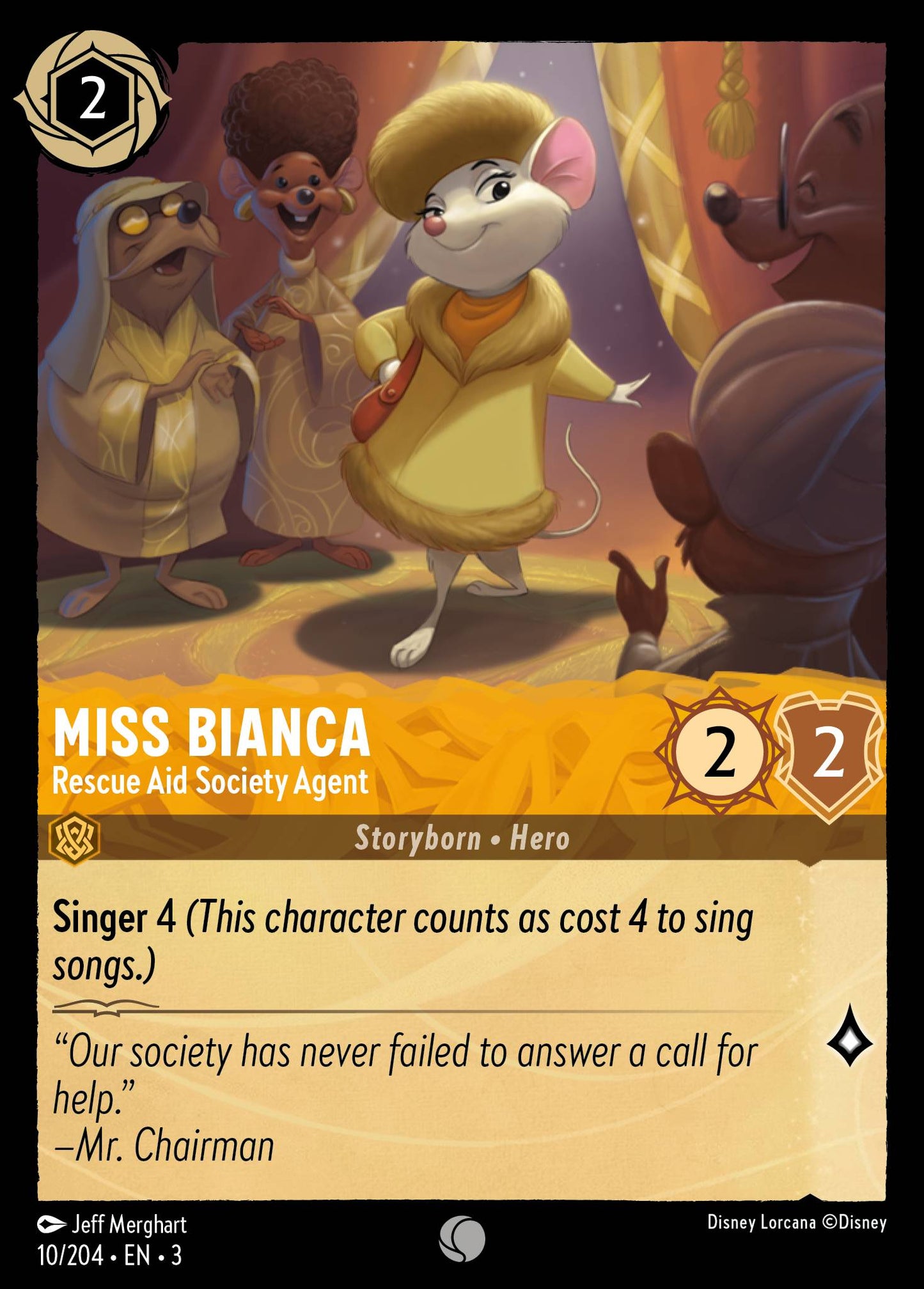 Miss Bianca - Rescue Aid Society Agent - Common Normal Disney Lorcana card from Into the Inklands