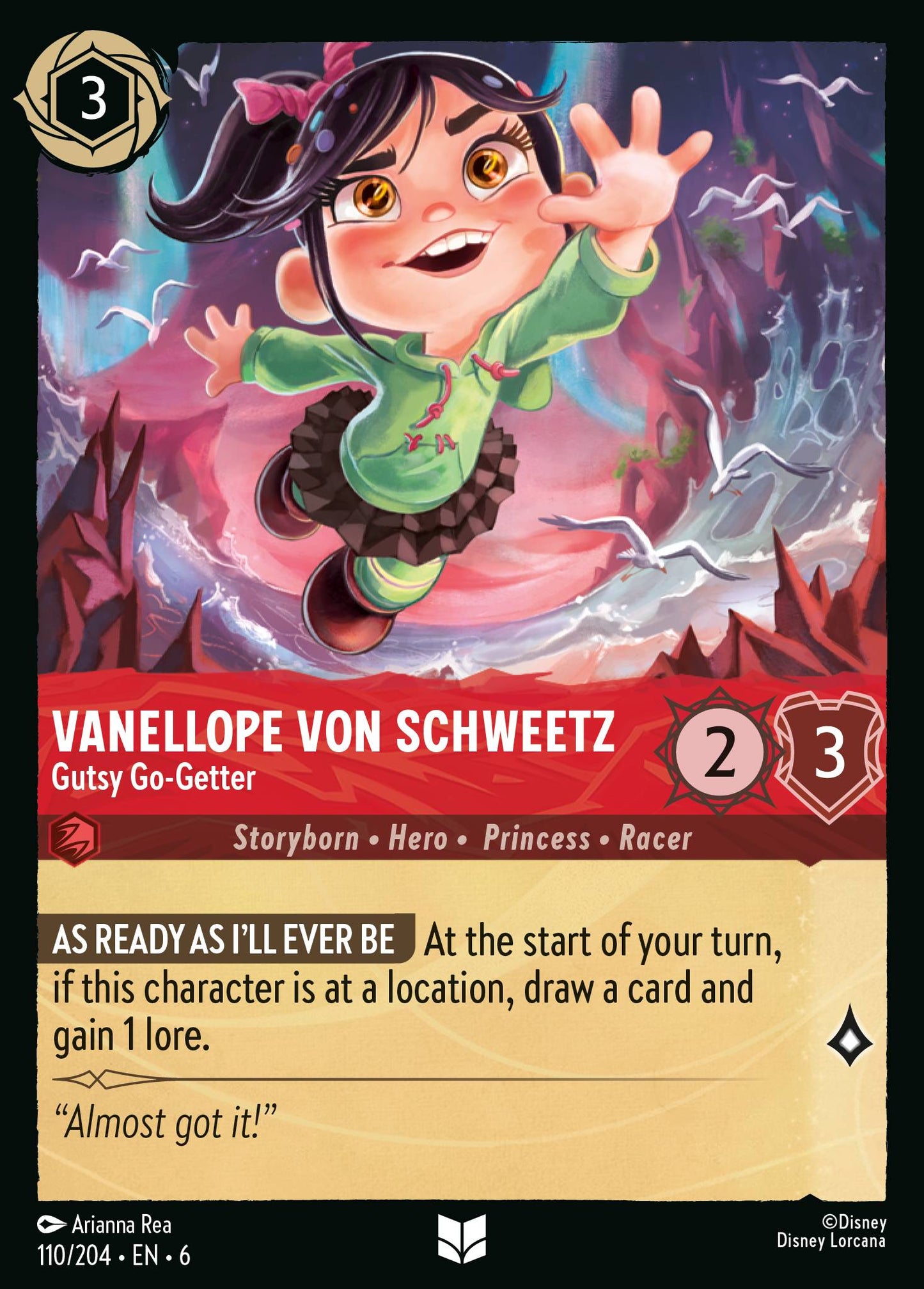 Vanellope von Schweetz - Gutsy Go-Getter - Uncommon Normal Disney Lorcana card from Azurite Sea