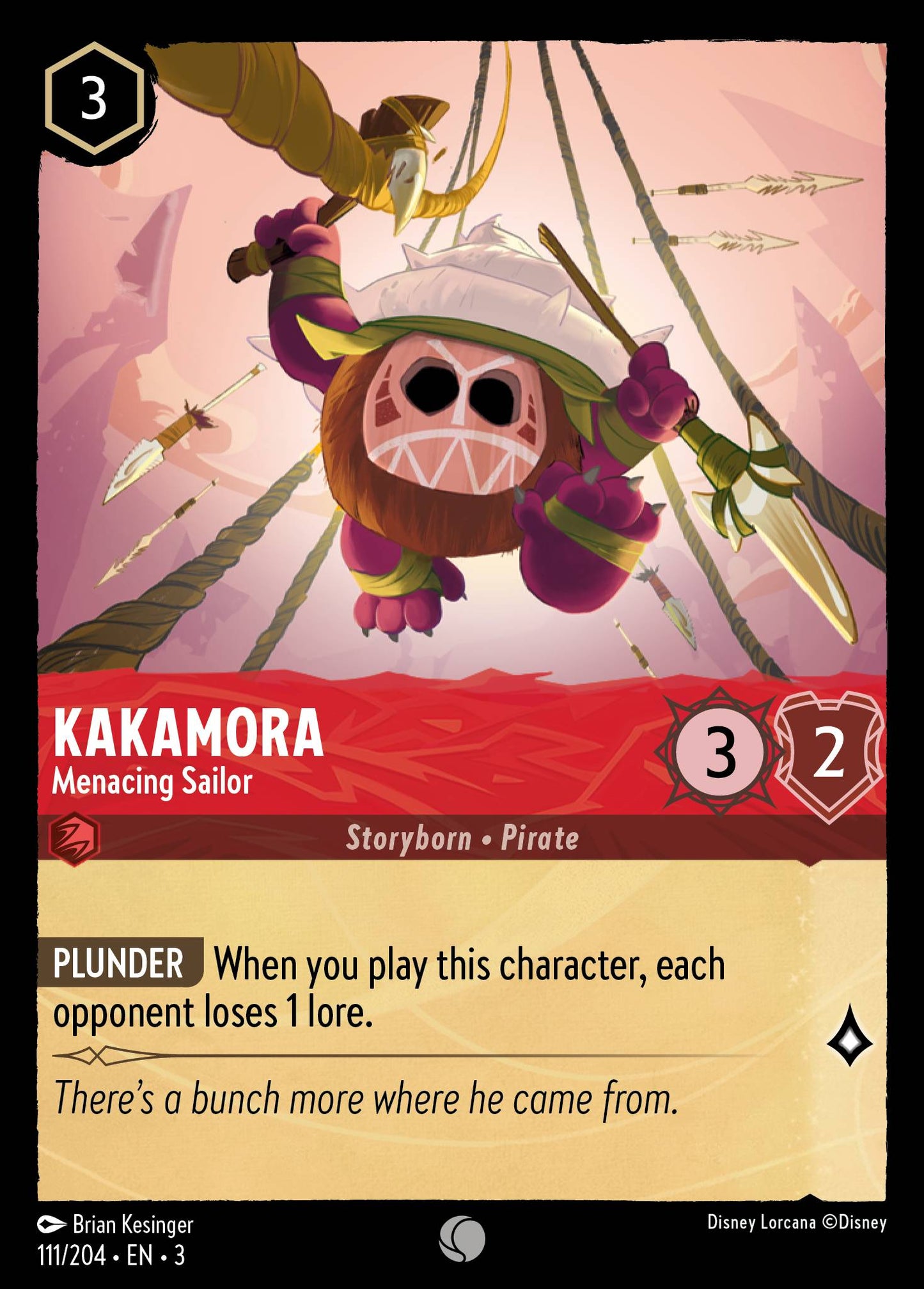 Kakamora - Menacing Sailor - Common Normal Disney Lorcana card from Into the Inklands