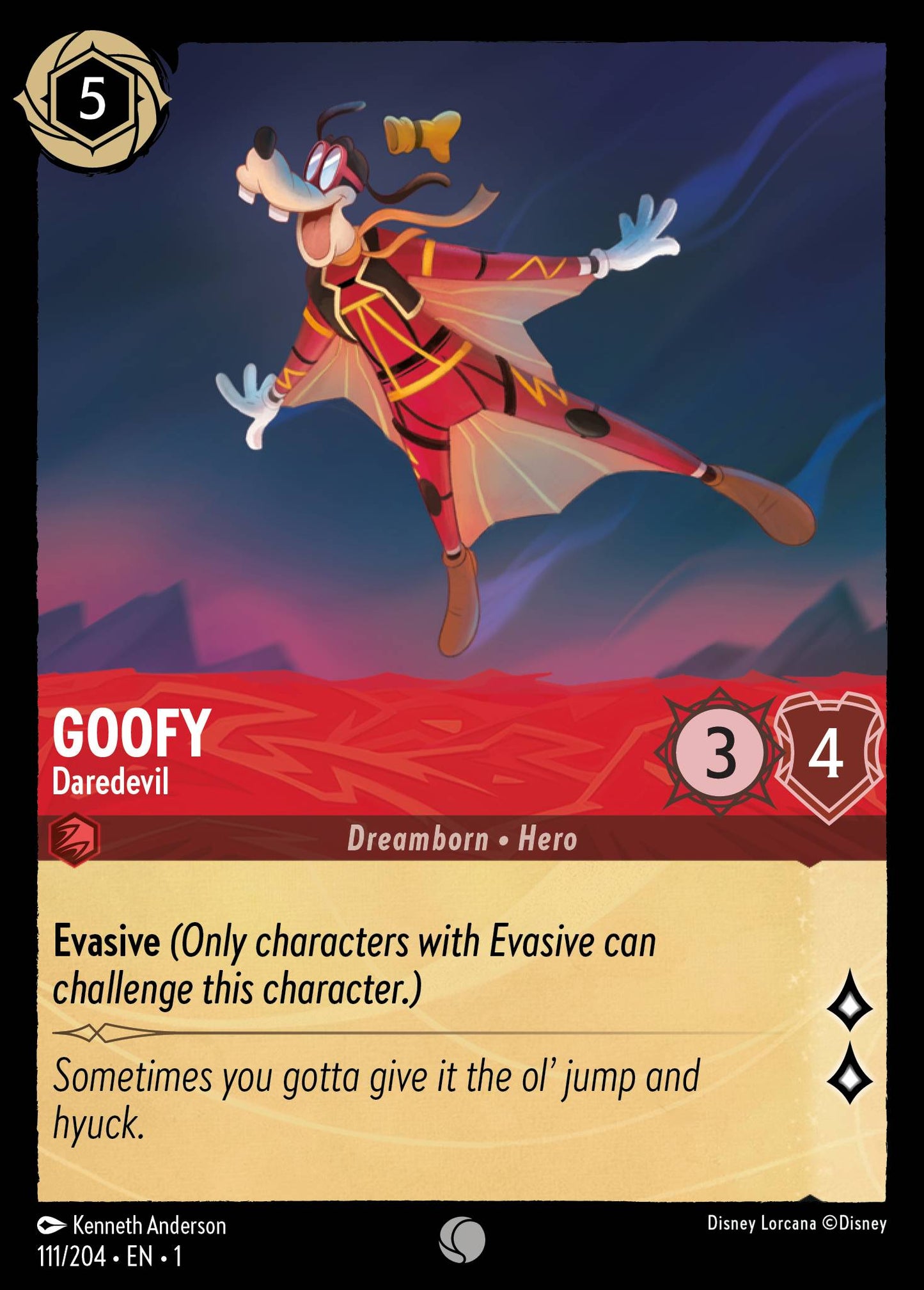 Goofy - Daredevil - Common Normal Disney Lorcana card from The First Chapter