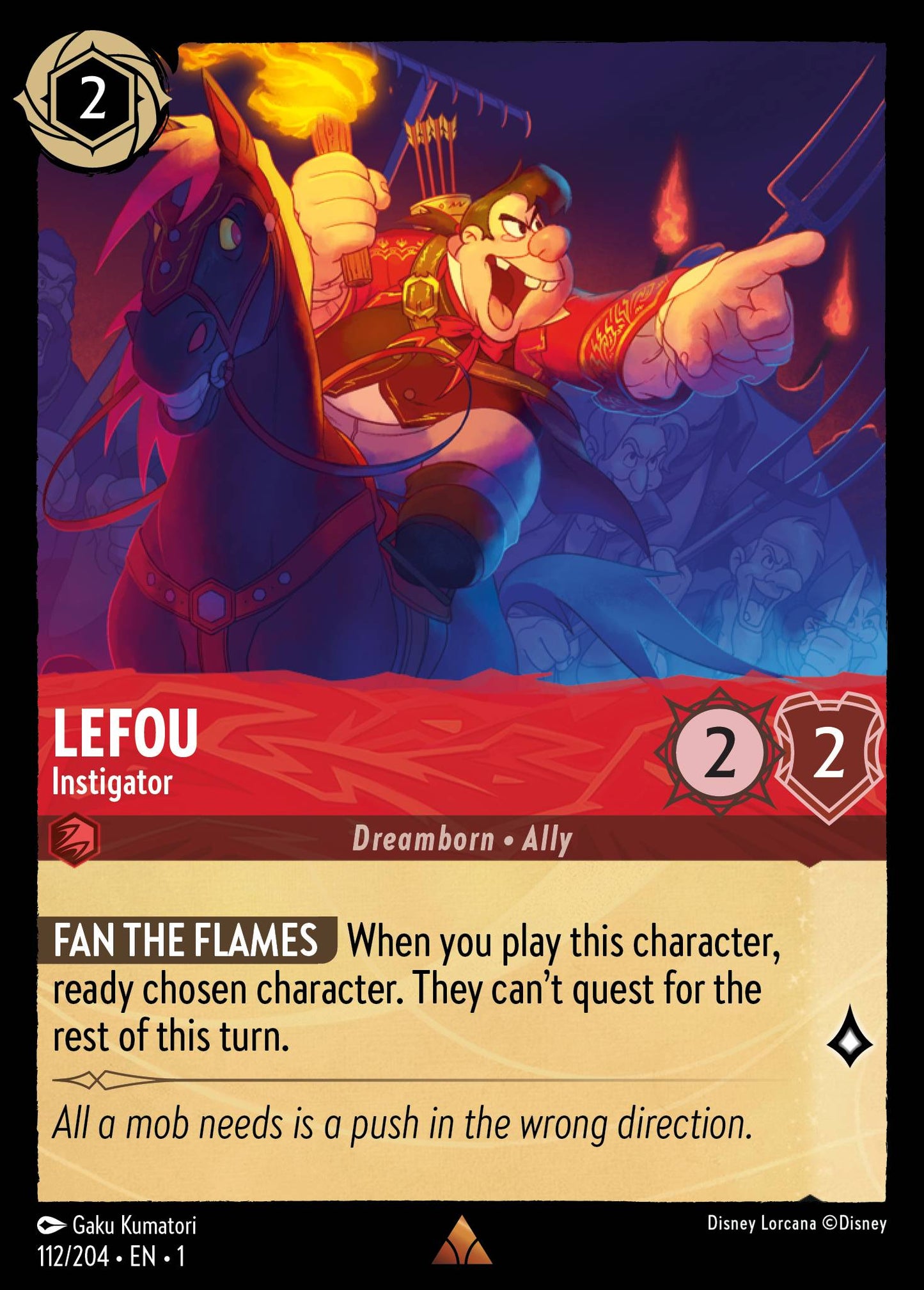Lefou - Instigator - Rare Normal Disney Lorcana card from The First Chapter