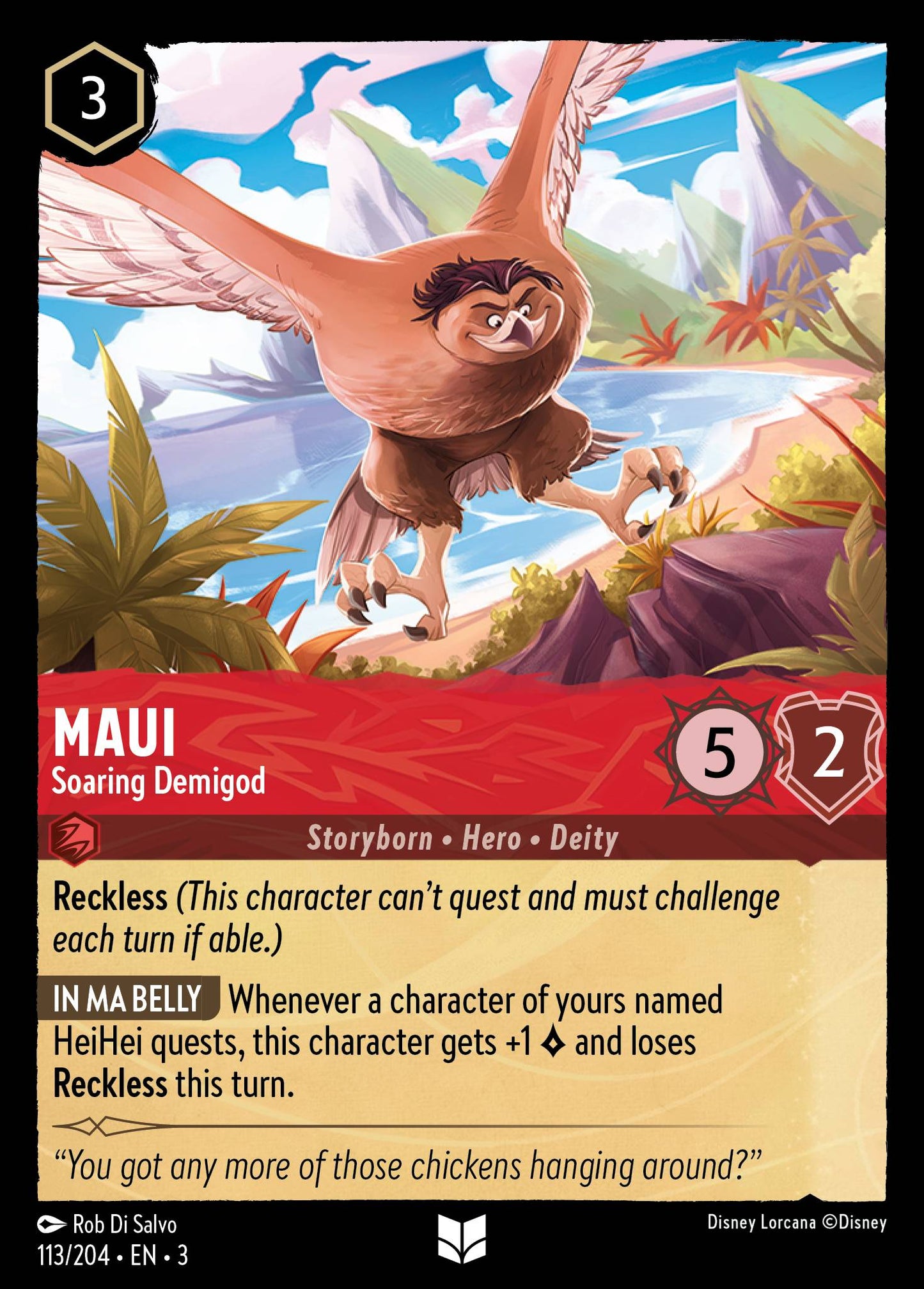 Maui - Soaring Demigod - Uncommon Normal Disney Lorcana card from Into the Inklands