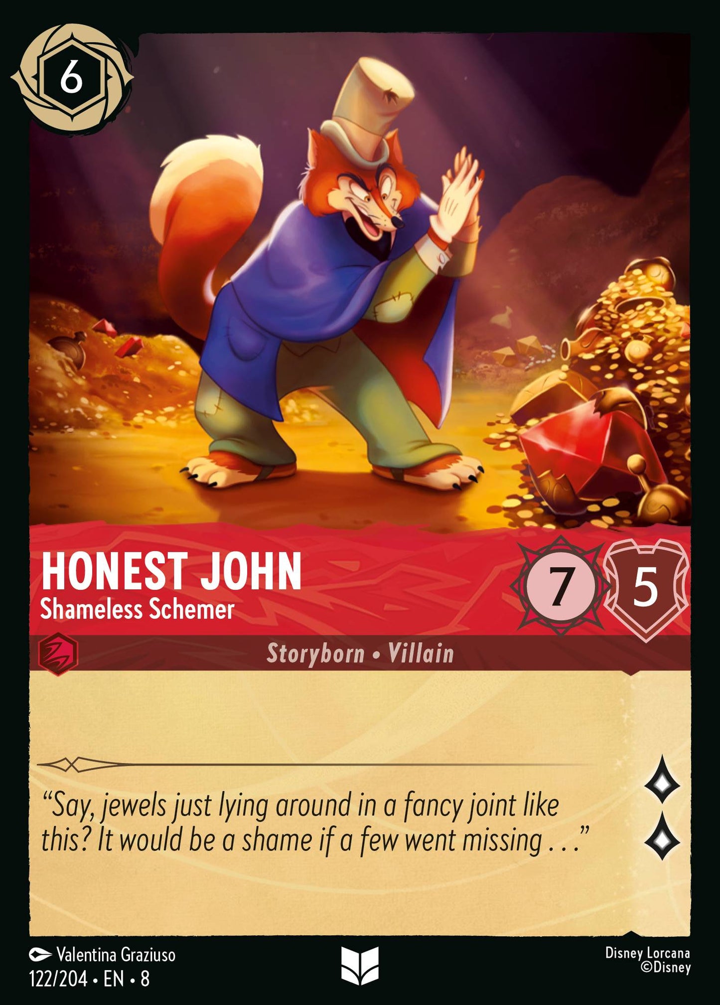 Honest John - Shameless Schemer - Uncommon Normal Disney Lorcana card from The Reign of Jafar