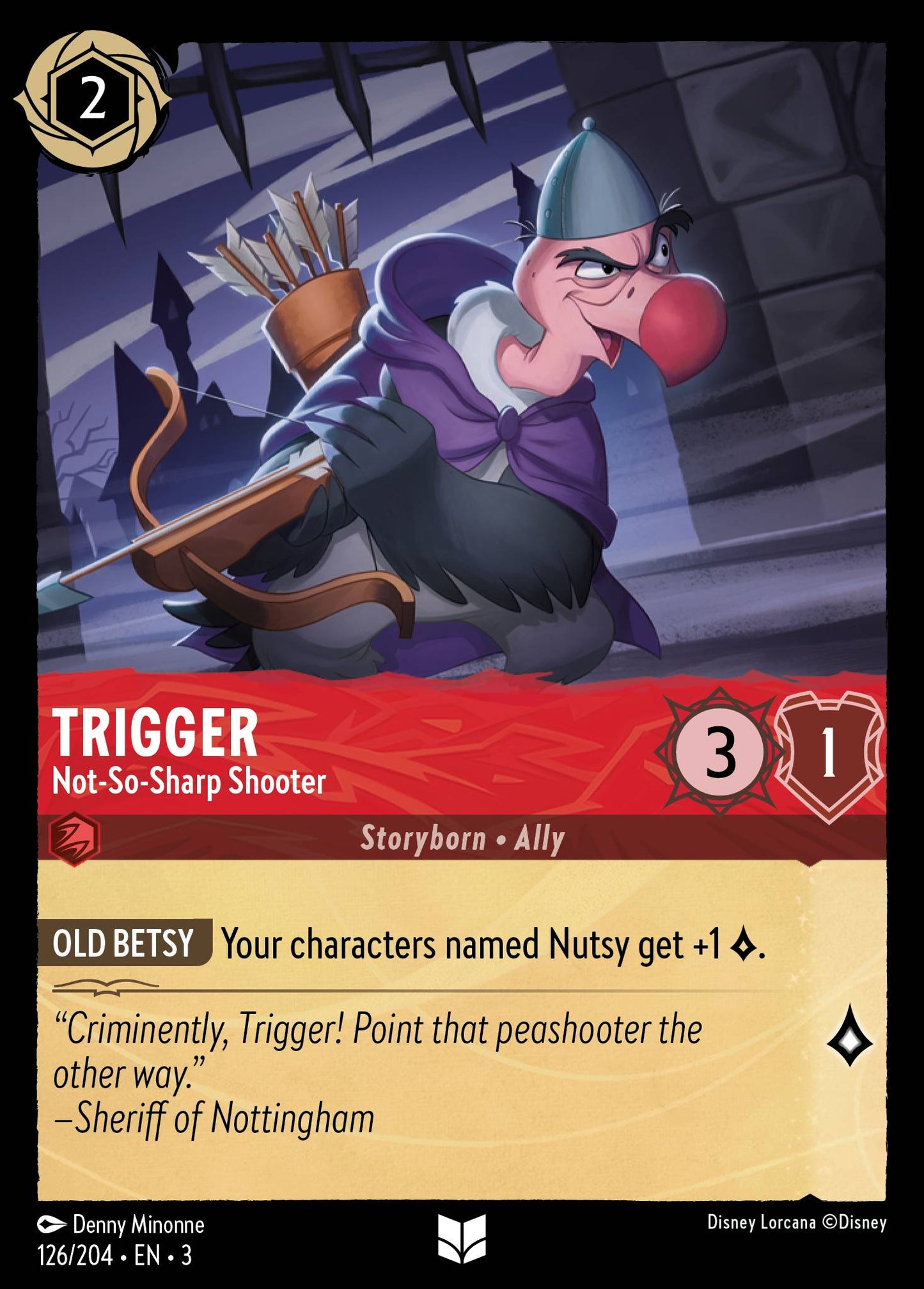 Trigger - Not-So-Sharp Shooter - Uncommon Normal Disney Lorcana card from Into the Inklands
