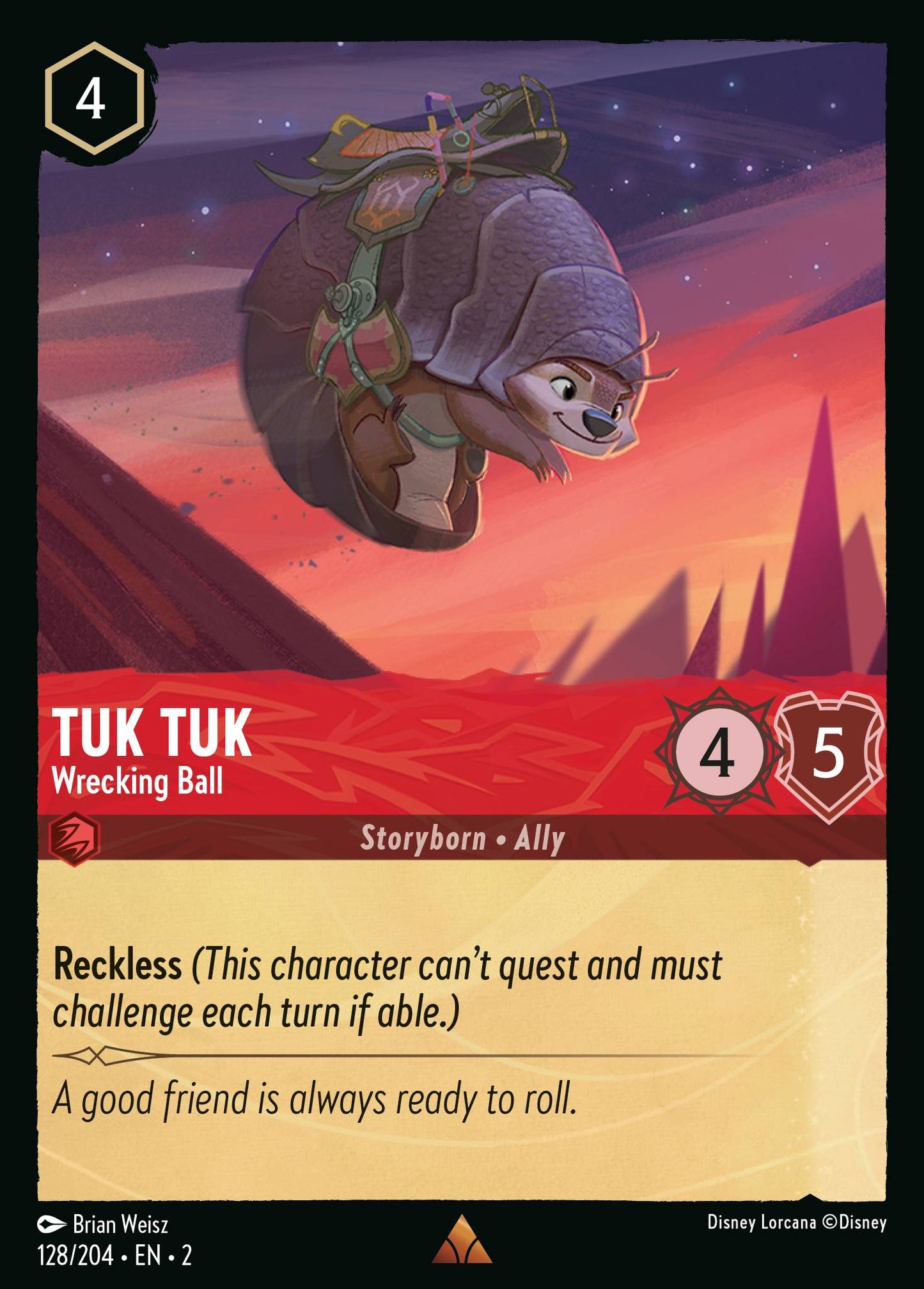 Tuk Tuk - Wrecking Ball - Rare Normal Disney Lorcana card from Rise of the Floodborn