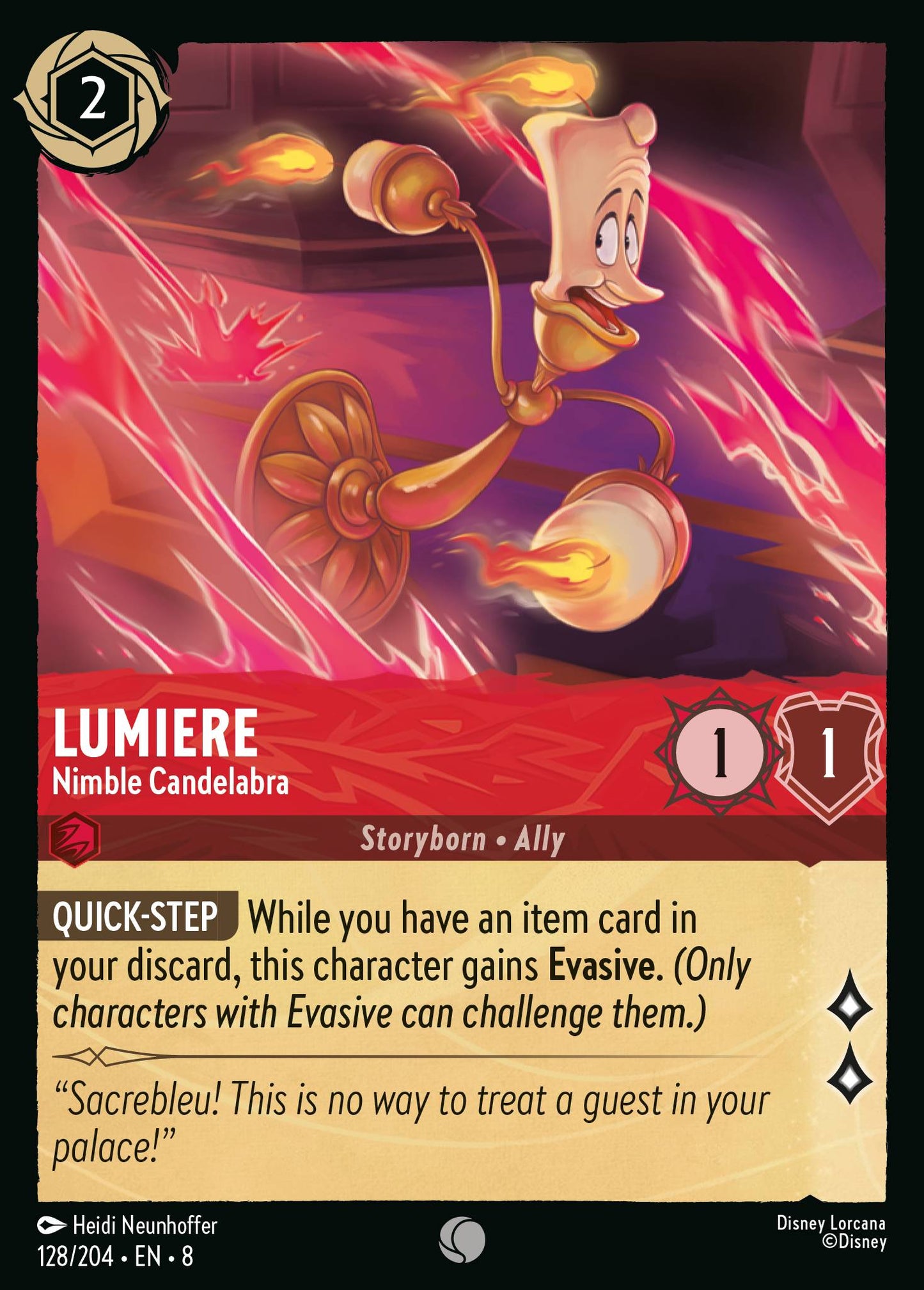 Lumiere - Nimble Candelabra - Common Normal Disney Lorcana card from The Reign of Jafar