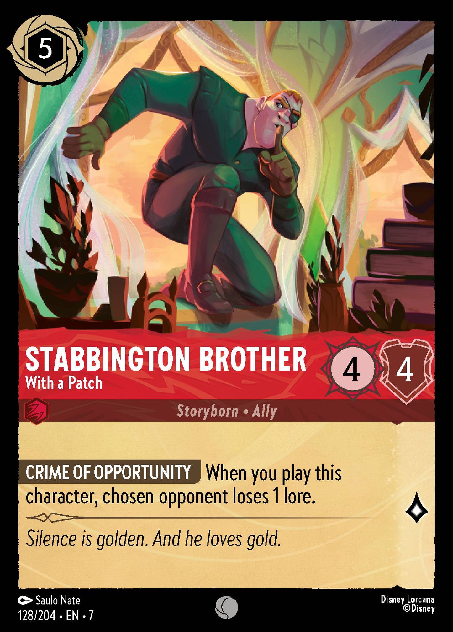 Stabbington Brother - With a Patch - Common Normal Disney Lorcana card from Archazia's Island