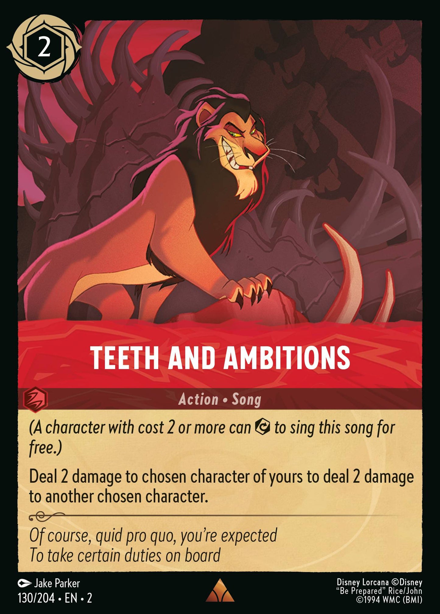 Teeth and Ambitions - Rare Normal Disney Lorcana card from Rise of the Floodborn