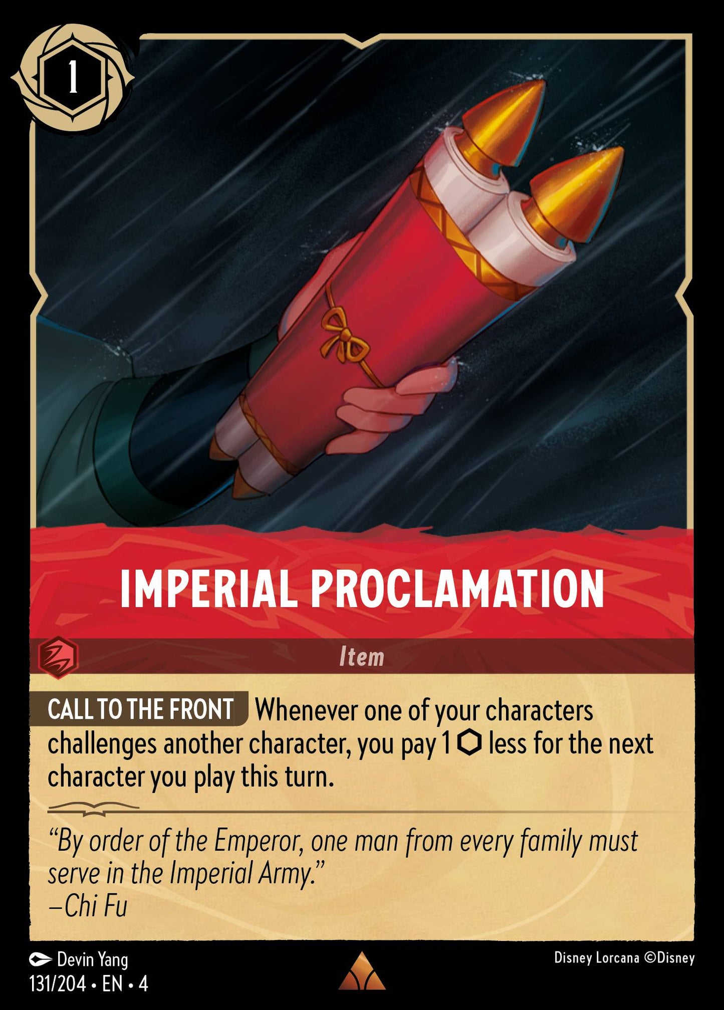 Imperial Proclamation - Rare Normal Disney Lorcana card from Ursula's Return