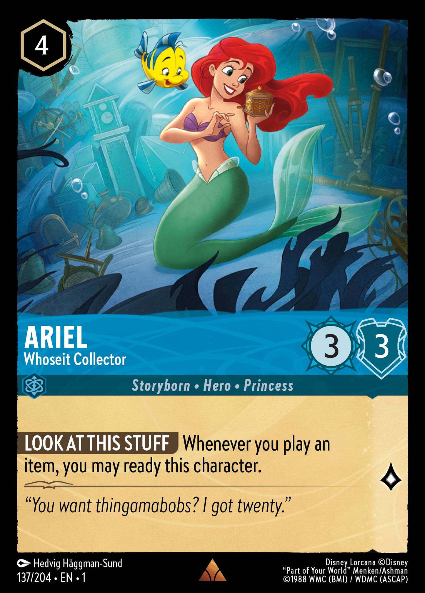 Ariel - Whoseit Collector - Rare Normal Disney Lorcana card from The First Chapter