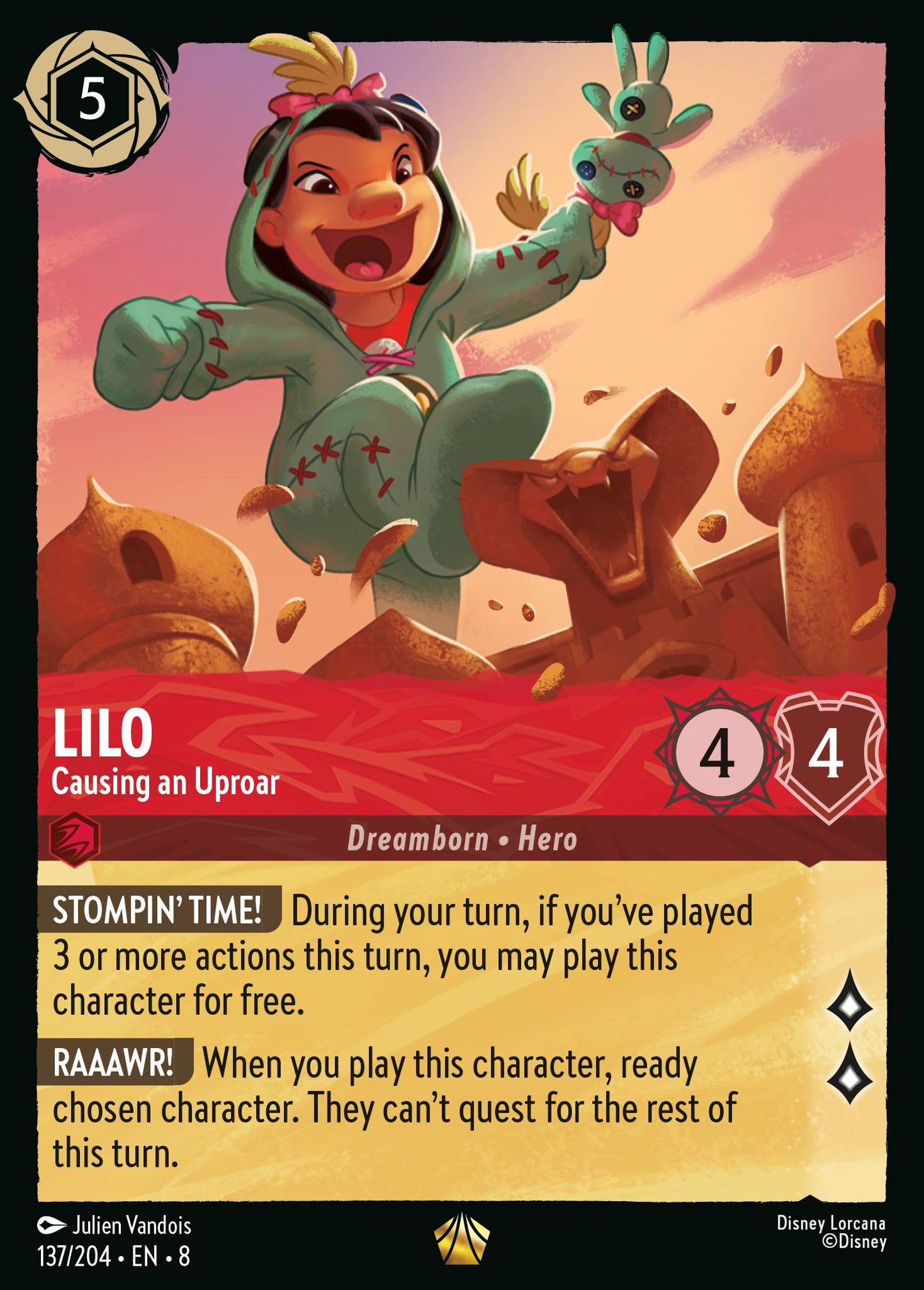 Lilo - Causing an Uproar - Legendary Normal Disney Lorcana card from The Reign of Jafar