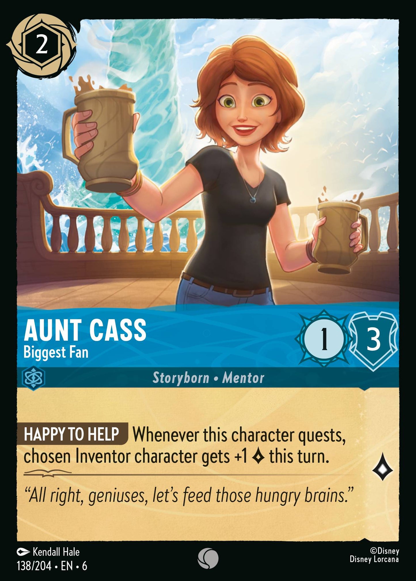 Aunt Cass - Biggest Fan - Common Normal Disney Lorcana card from Azurite Sea