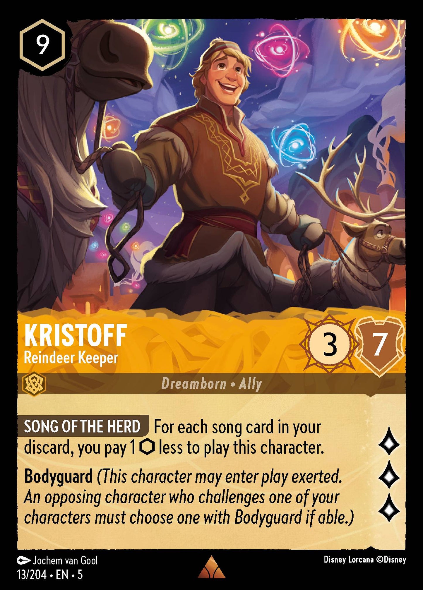 Kristoff - Reindeer Keeper - Rare Normal Disney Lorcana card from Shimmering Skies