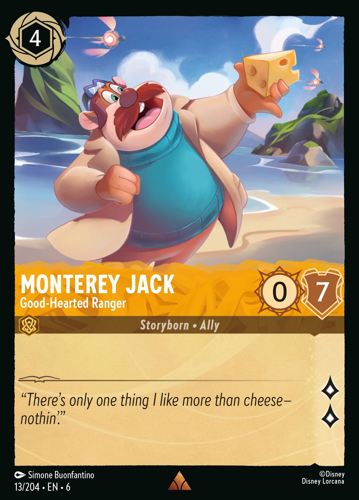 Monterey Jack - Good-Hearted Ranger - Rare Normal Disney Lorcana card from Azurite Sea