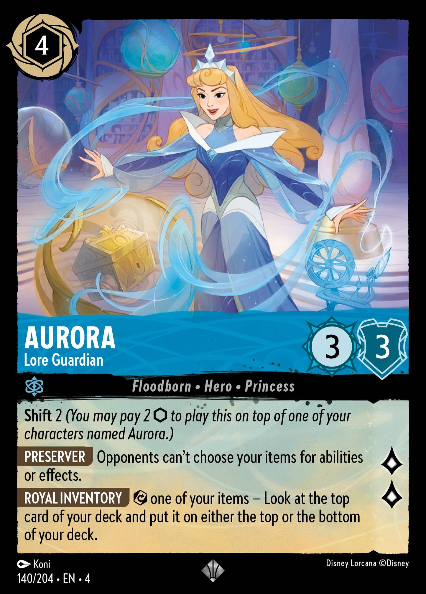 Aurora - Lore Guardian - Super Rare Normal Disney Lorcana card from Ursula's Return