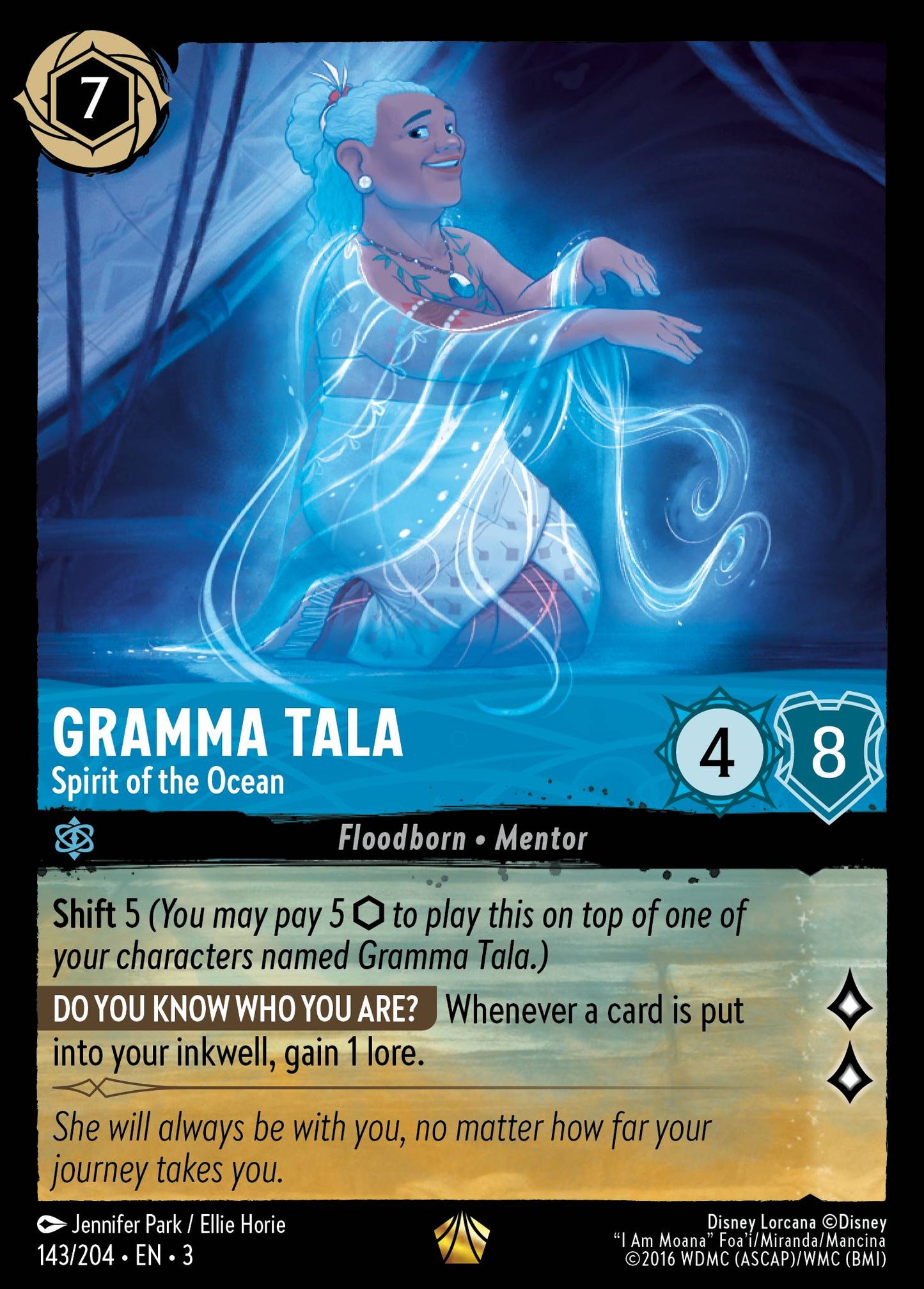 Gramma Tala - Spirit of the Ocean - Legendary Normal Disney Lorcana card from Into the Inklands