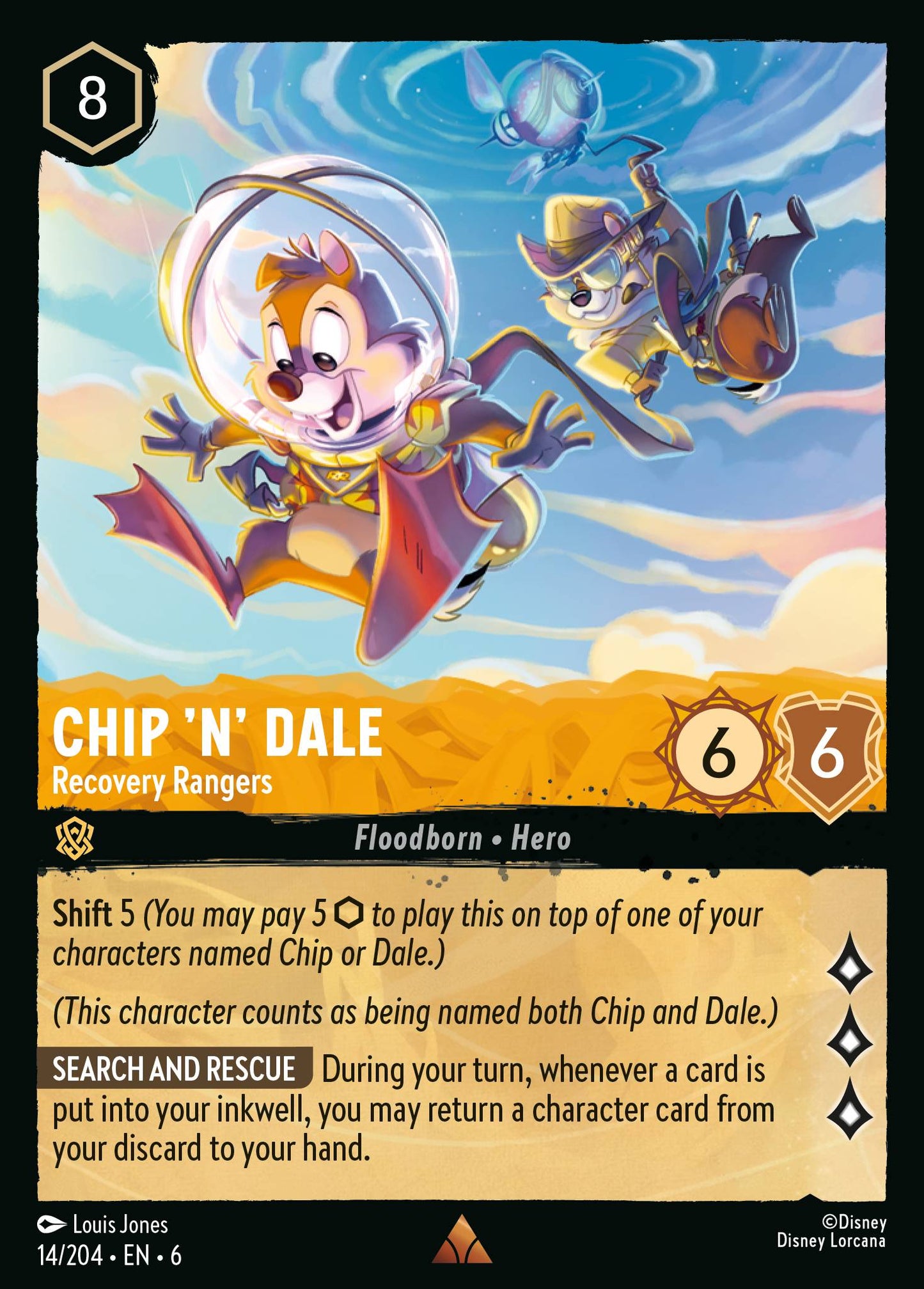 Chip 'n' Dale - Recovery Rangers - Rare Normal Disney Lorcana card from Azurite Sea
