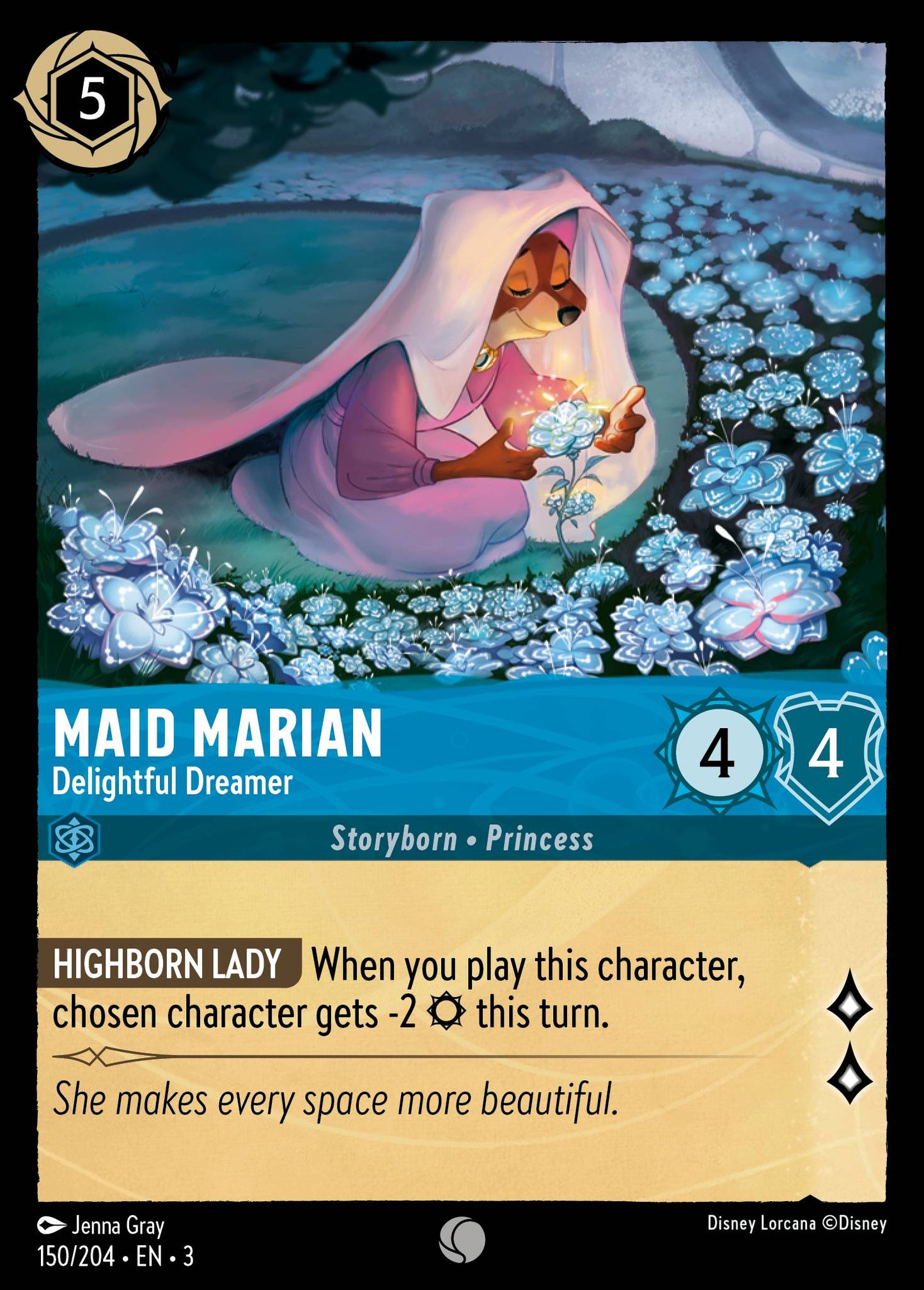 Maid Marian - Delightful Dreamer - Common Normal Disney Lorcana card from Into the Inklands