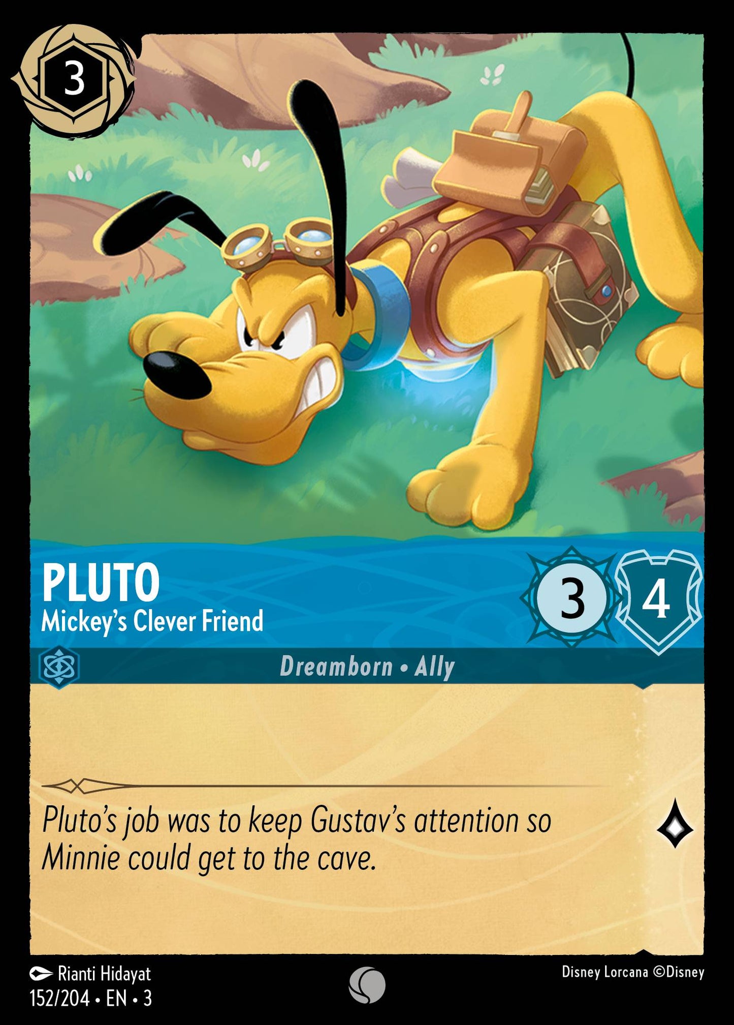 Pluto - Mickey's Clever Friend - Common Normal Disney Lorcana card from Into the Inklands