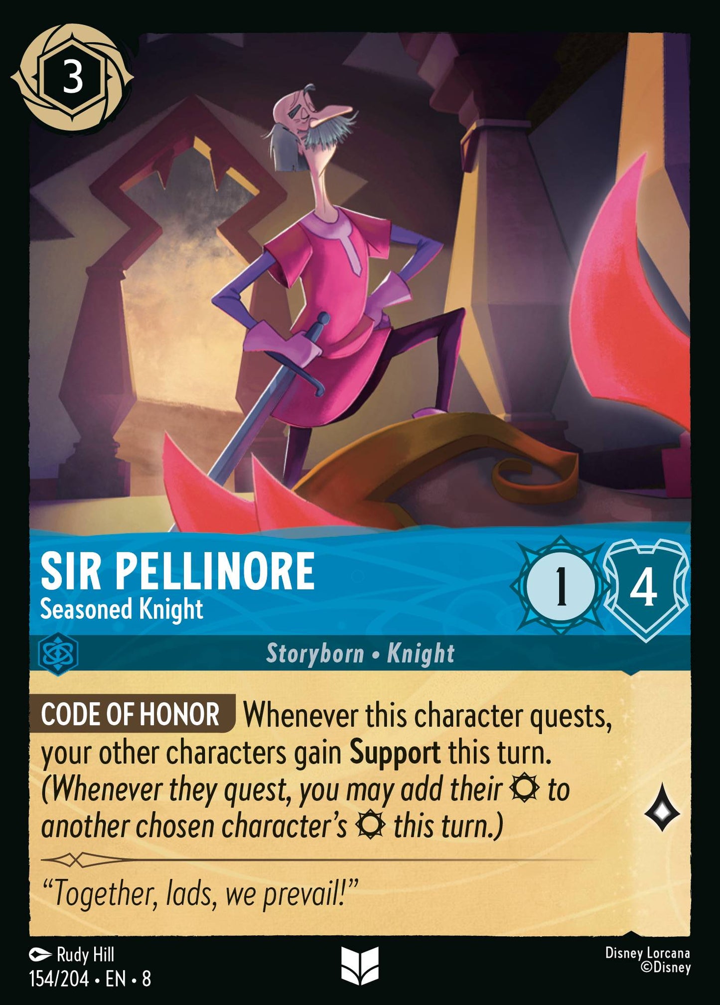 Sir Pellinore - Seasoned Knight - Uncommon Normal Disney Lorcana card from The Reign of Jafar