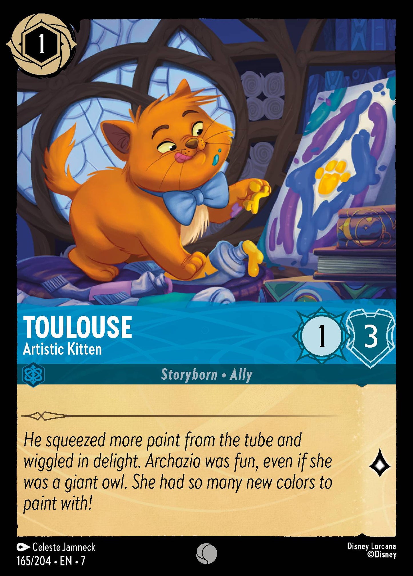Toulouse - Artistic Kitten - Common Normal Disney Lorcana card from Archazia's Island