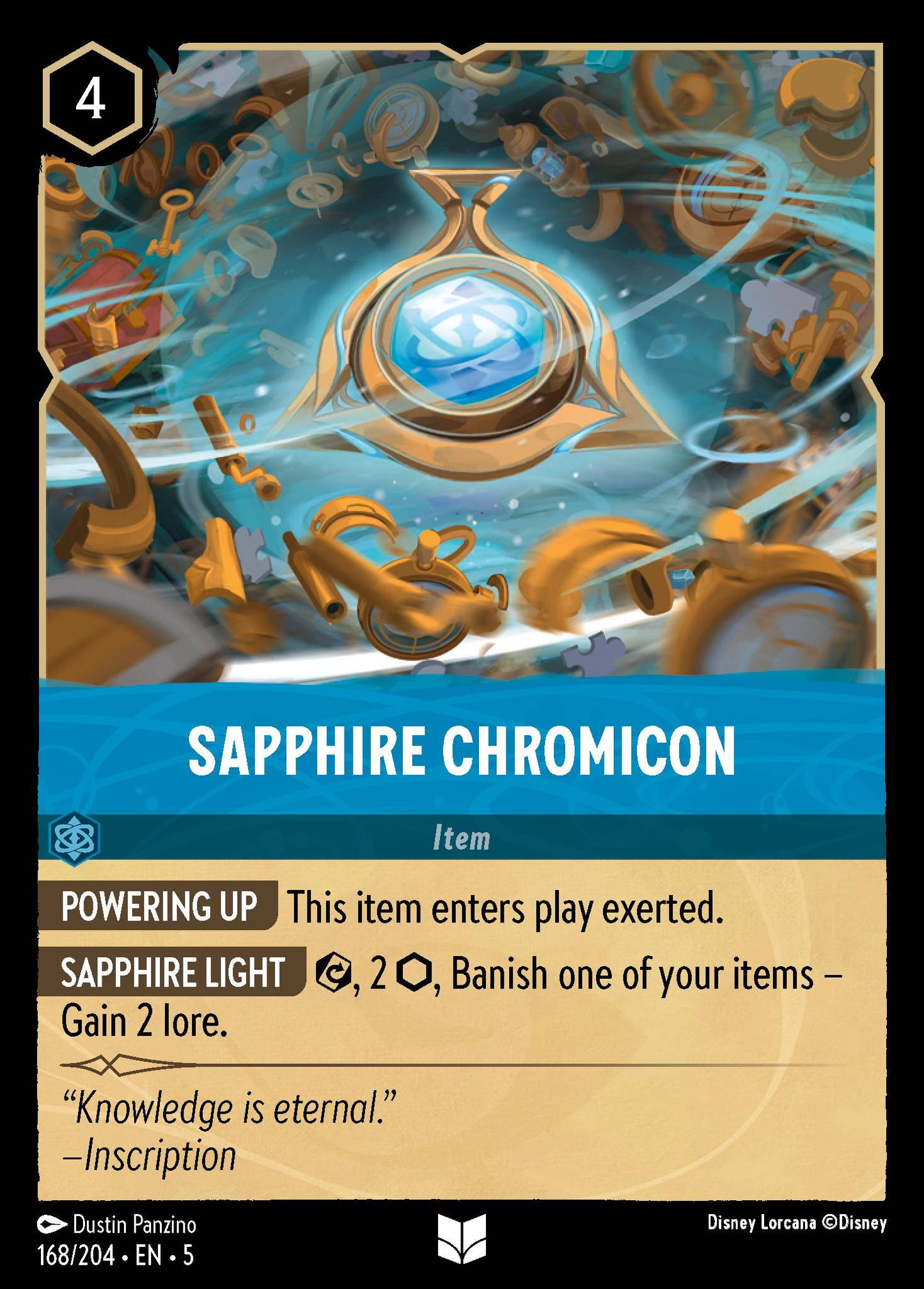 Sapphire Chromicon - Uncommon Normal Disney Lorcana card from Shimmering Skies