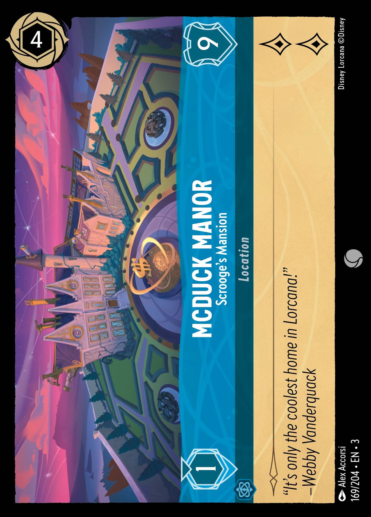 McDuck Manor - Scrooge's Mansion - Common Normal Disney Lorcana card from Into the Inklands