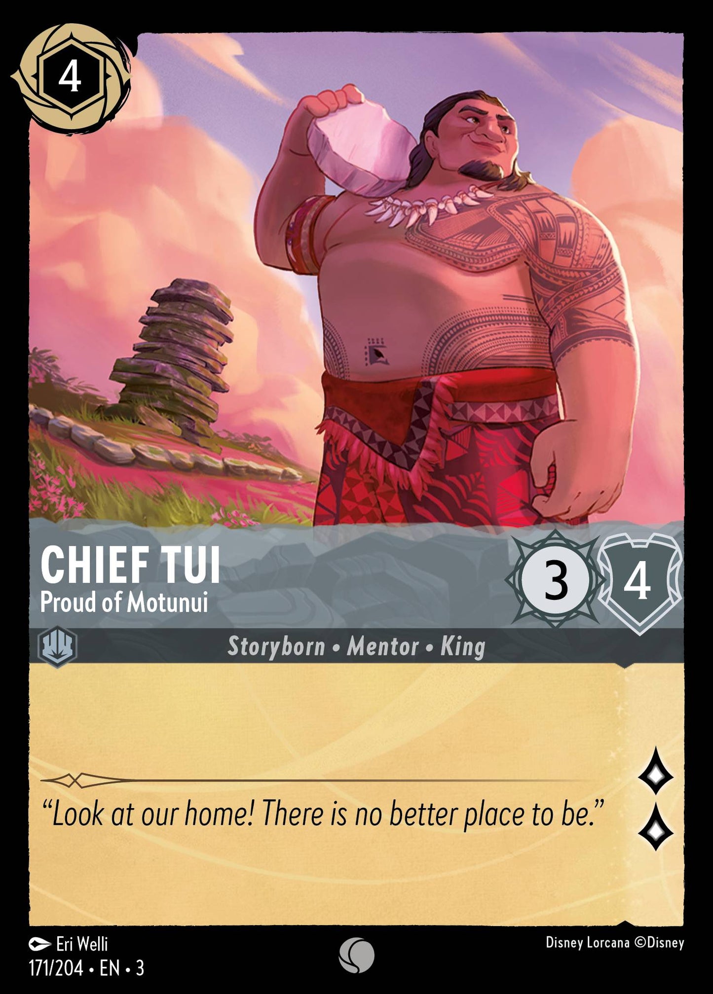 Chief Tui - Proud of Motunui - Common Normal Disney Lorcana card from Into the Inklands