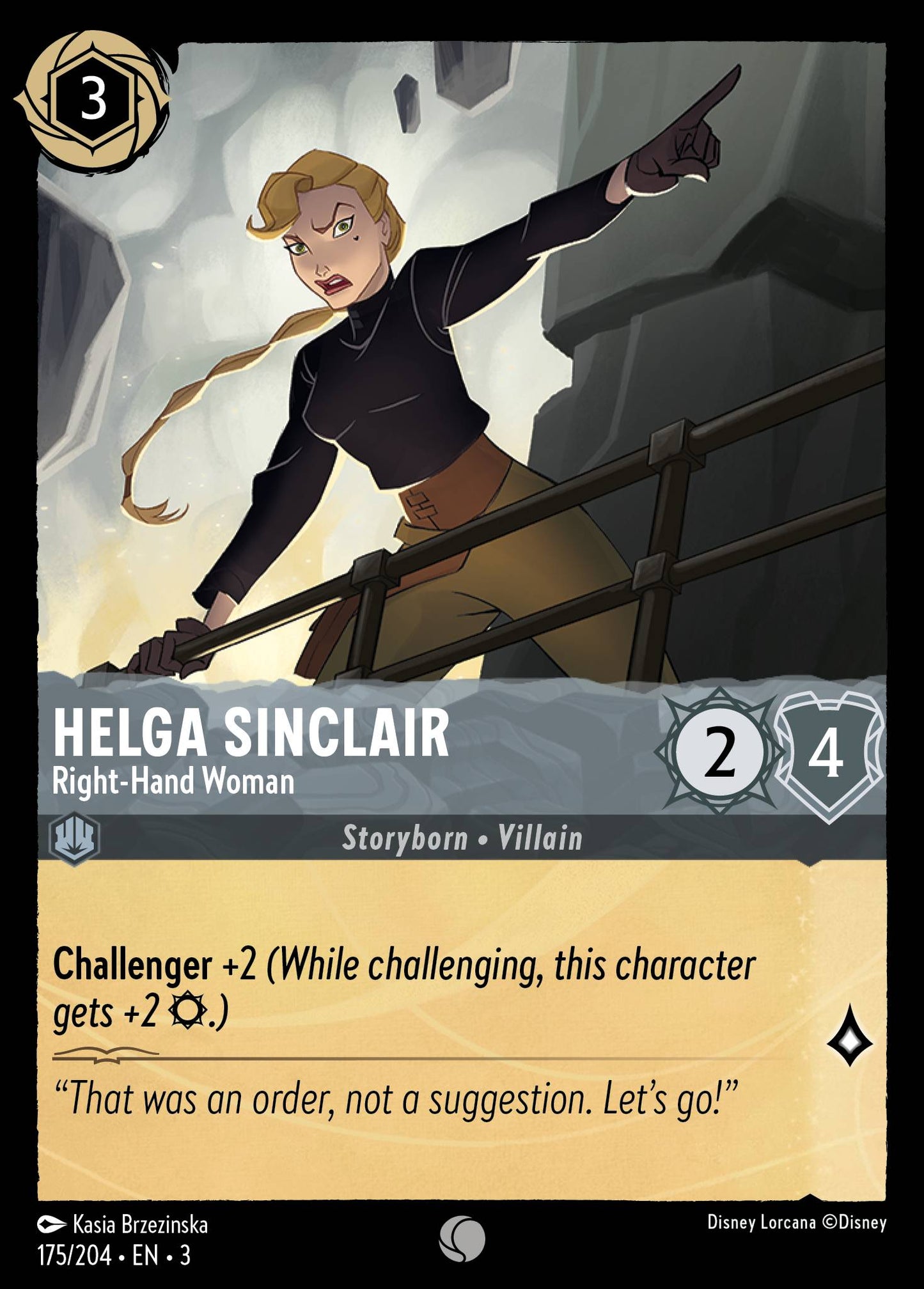 Helga Sinclair - Right-Hand Woman - Common Normal Disney Lorcana card from Into the Inklands