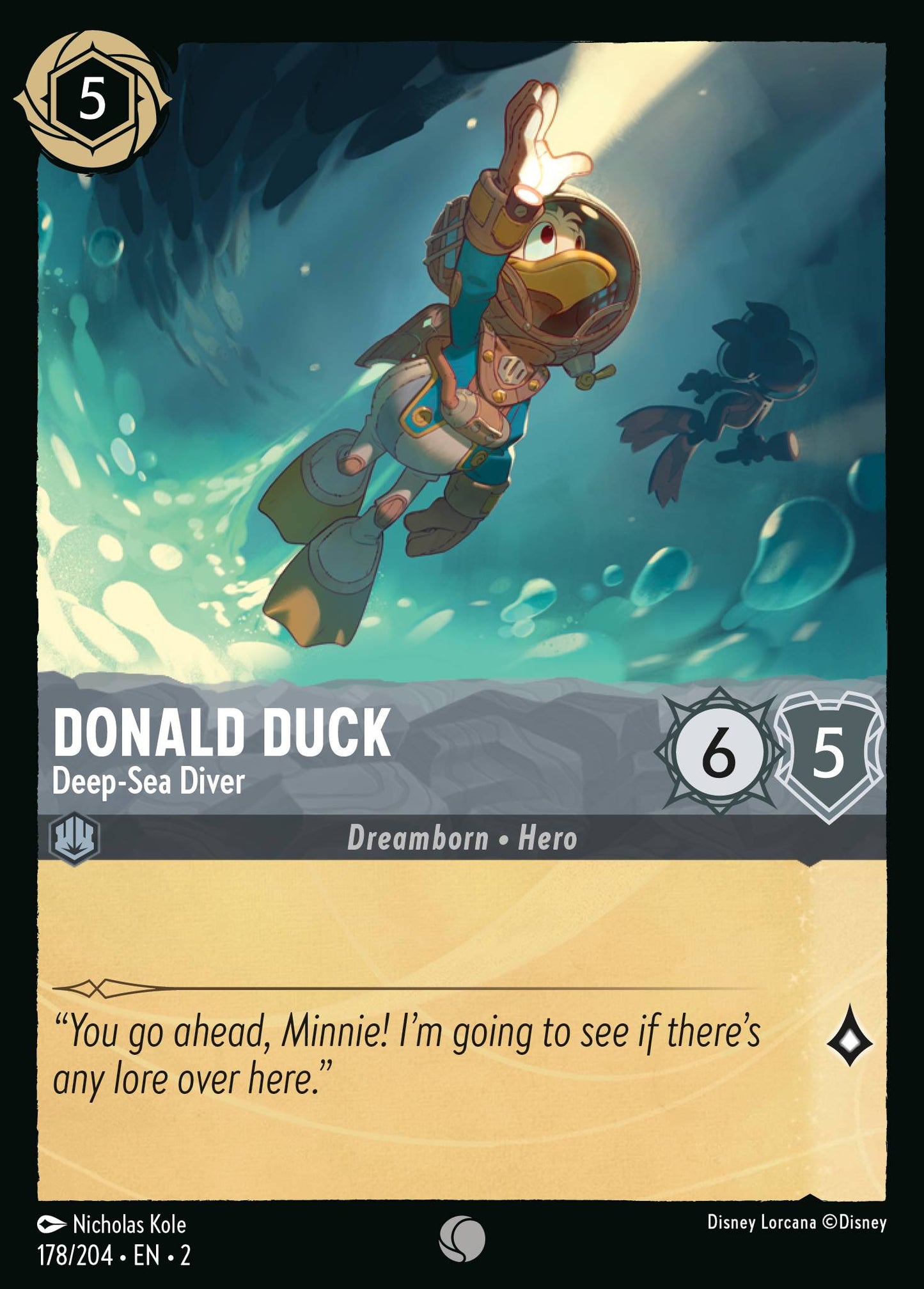 Donald Duck - Deep-Sea Diver - Common Normal Disney Lorcana card from Rise of the Floodborn