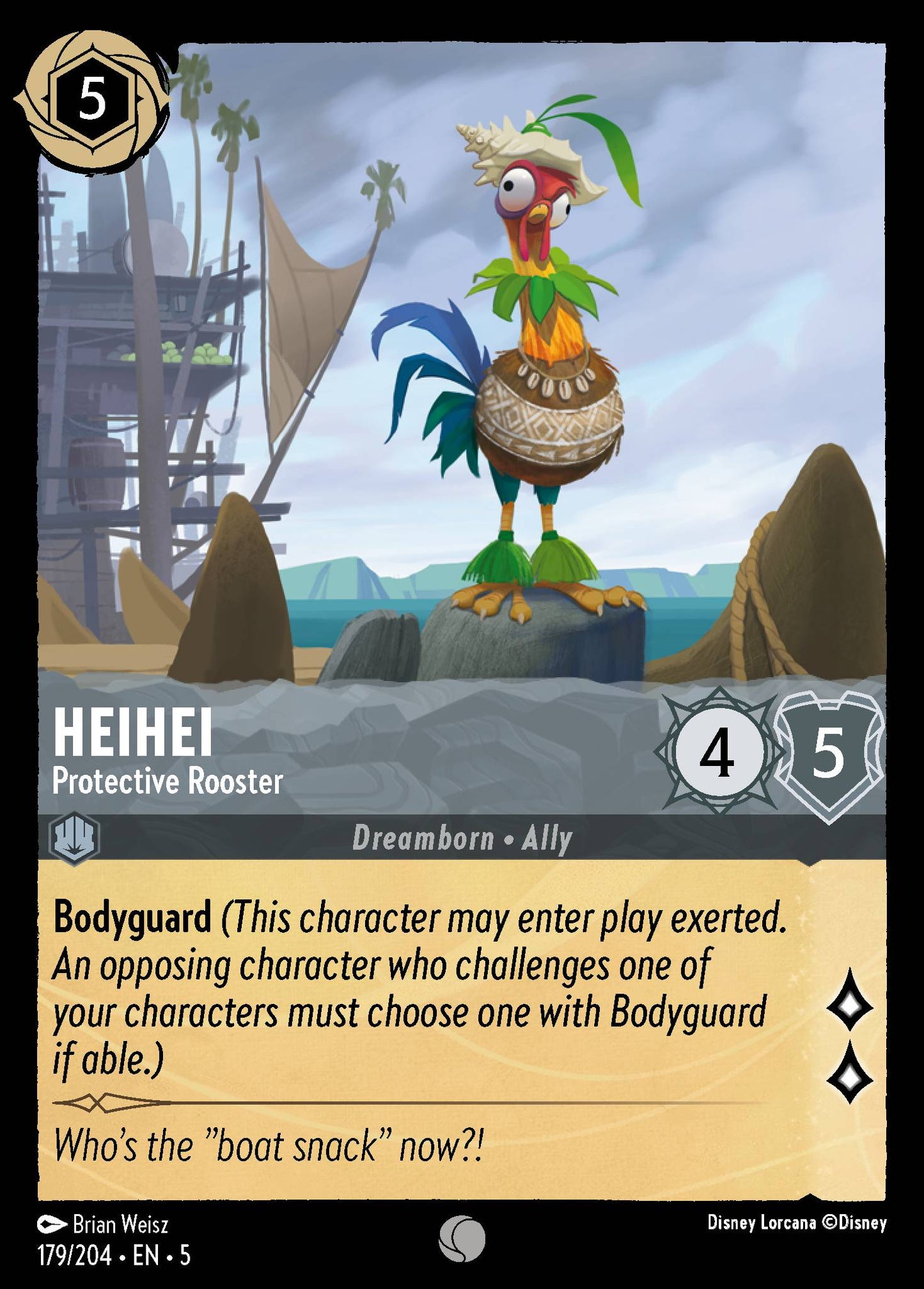 HeiHei - Protective Rooster - Common Normal Disney Lorcana card from Shimmering Skies