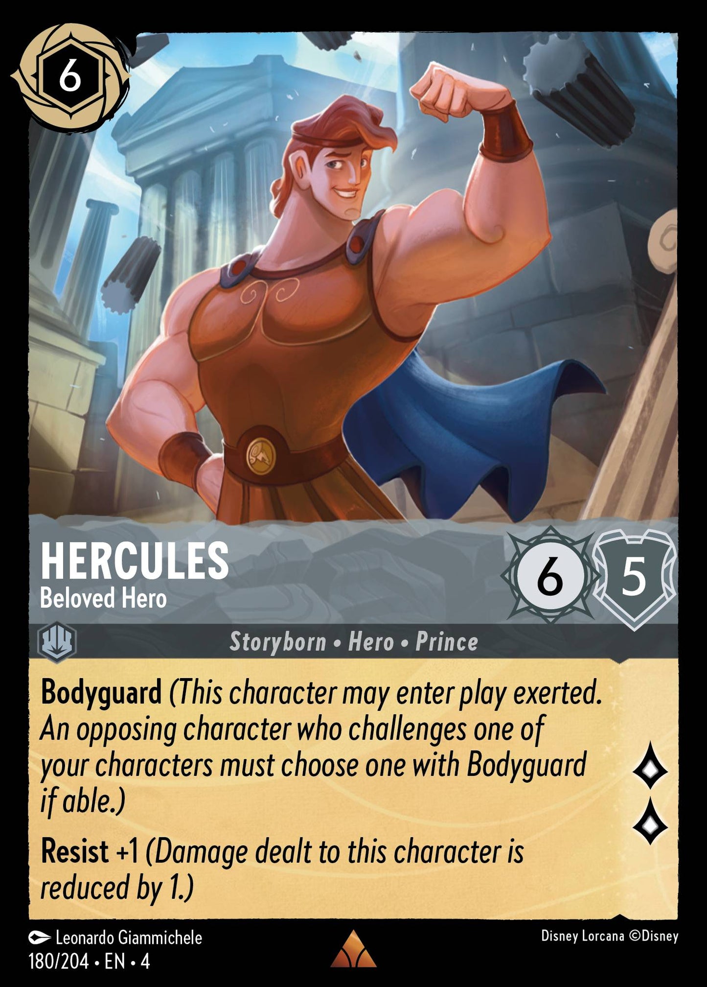 Hercules - Beloved Hero - Rare Normal Disney Lorcana card from Ursula's Return