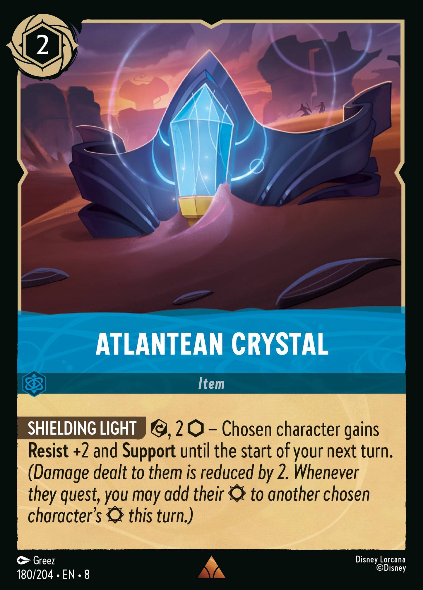 Atlantean Crystal - Rare Normal Disney Lorcana card from The Reign of Jafar