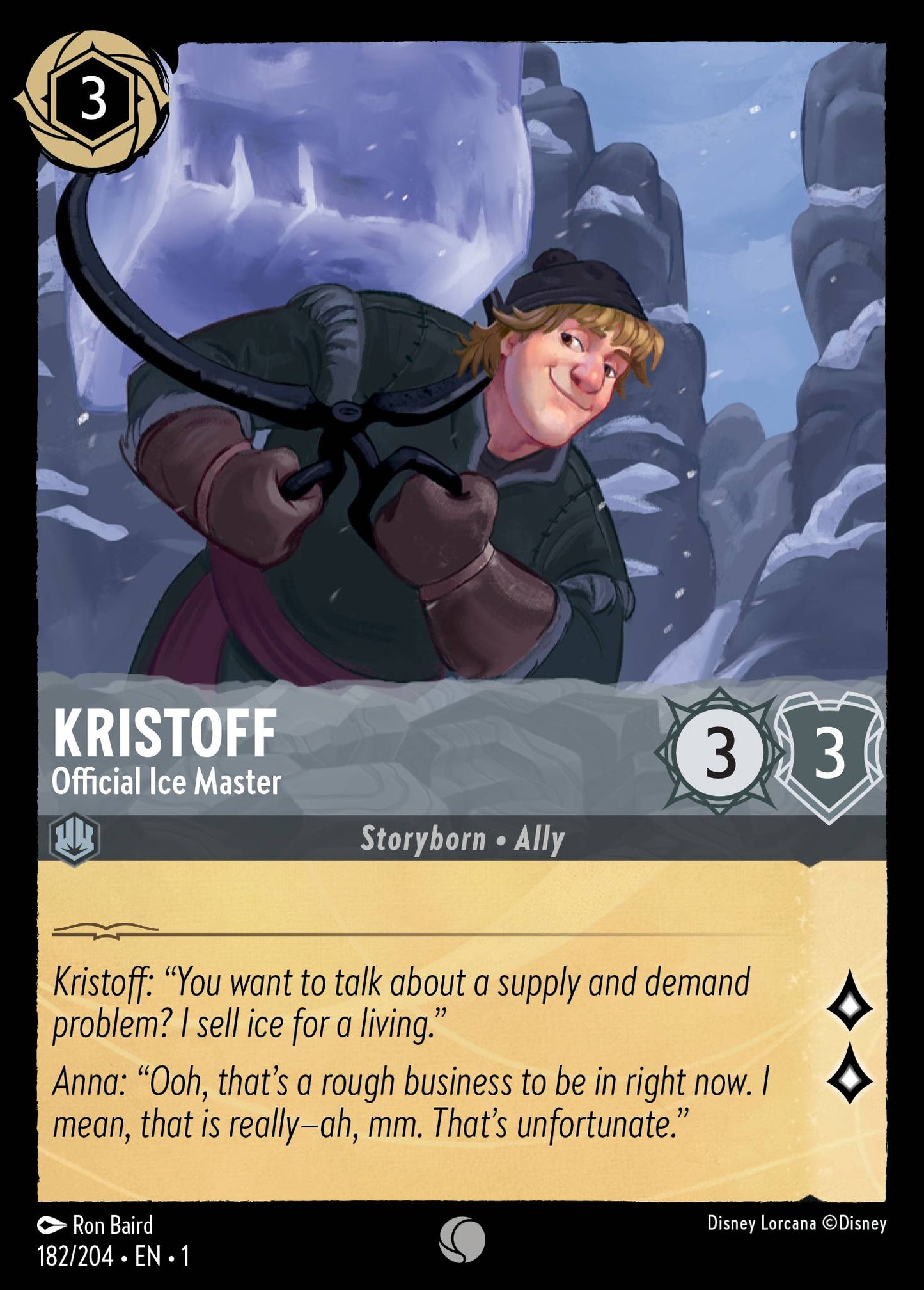 Kristoff - Official Ice Master - Common Normal Disney Lorcana card from The First Chapter