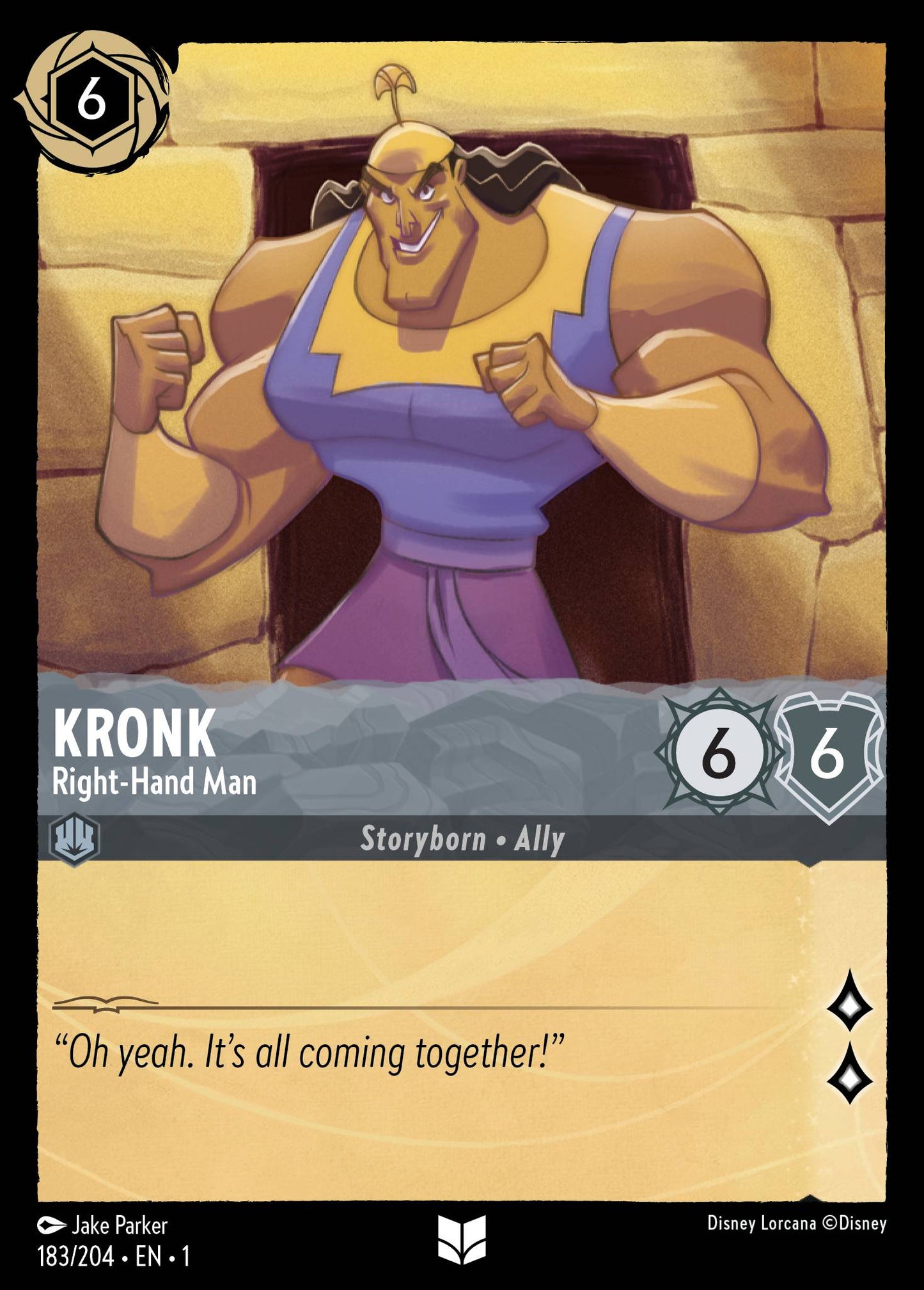 Kronk - Right-Hand Man - Uncommon Normal Disney Lorcana card from The First Chapter