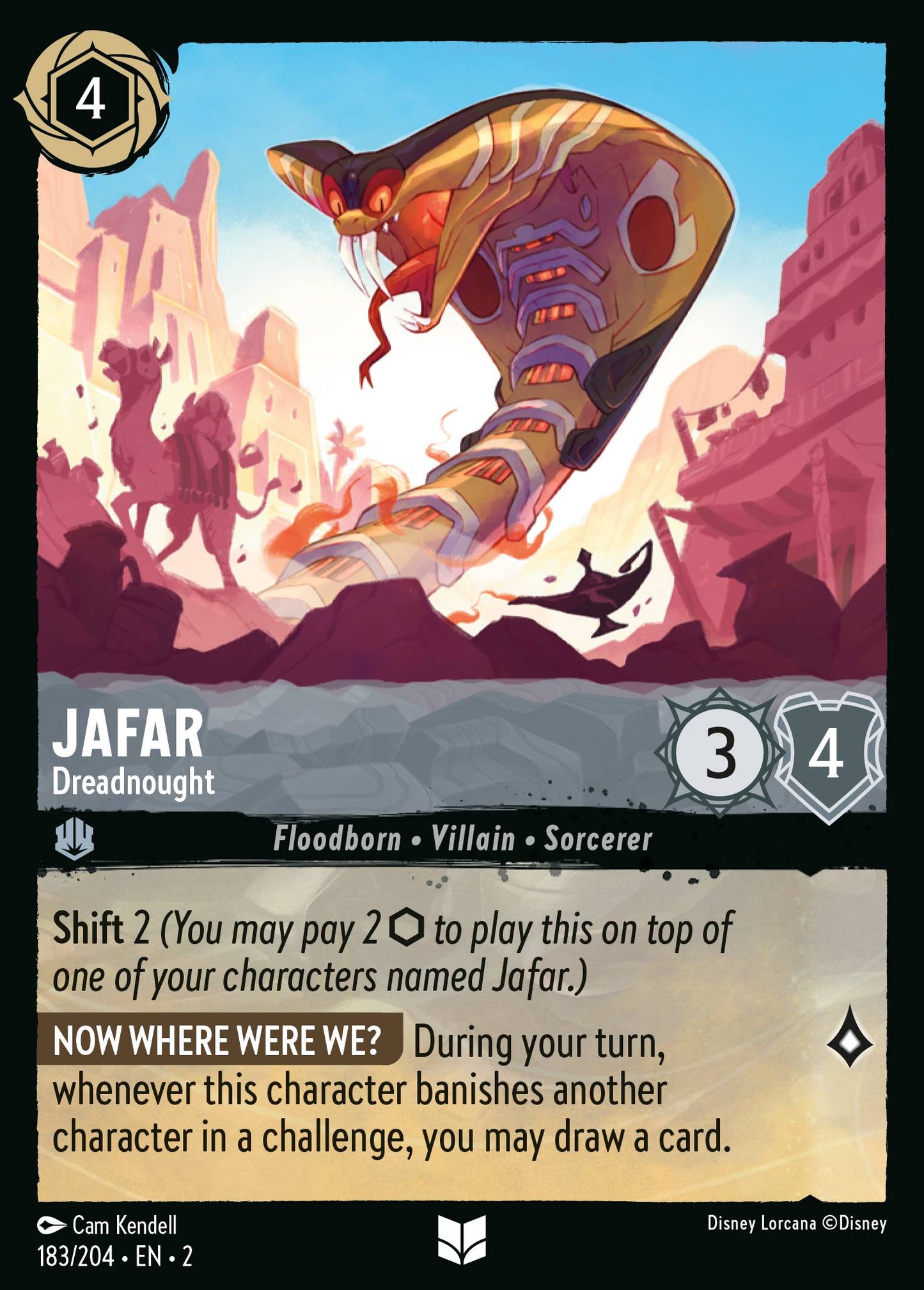 Jafar - Dreadnought - Uncommon Normal Disney Lorcana card from Rise of the Floodborn
