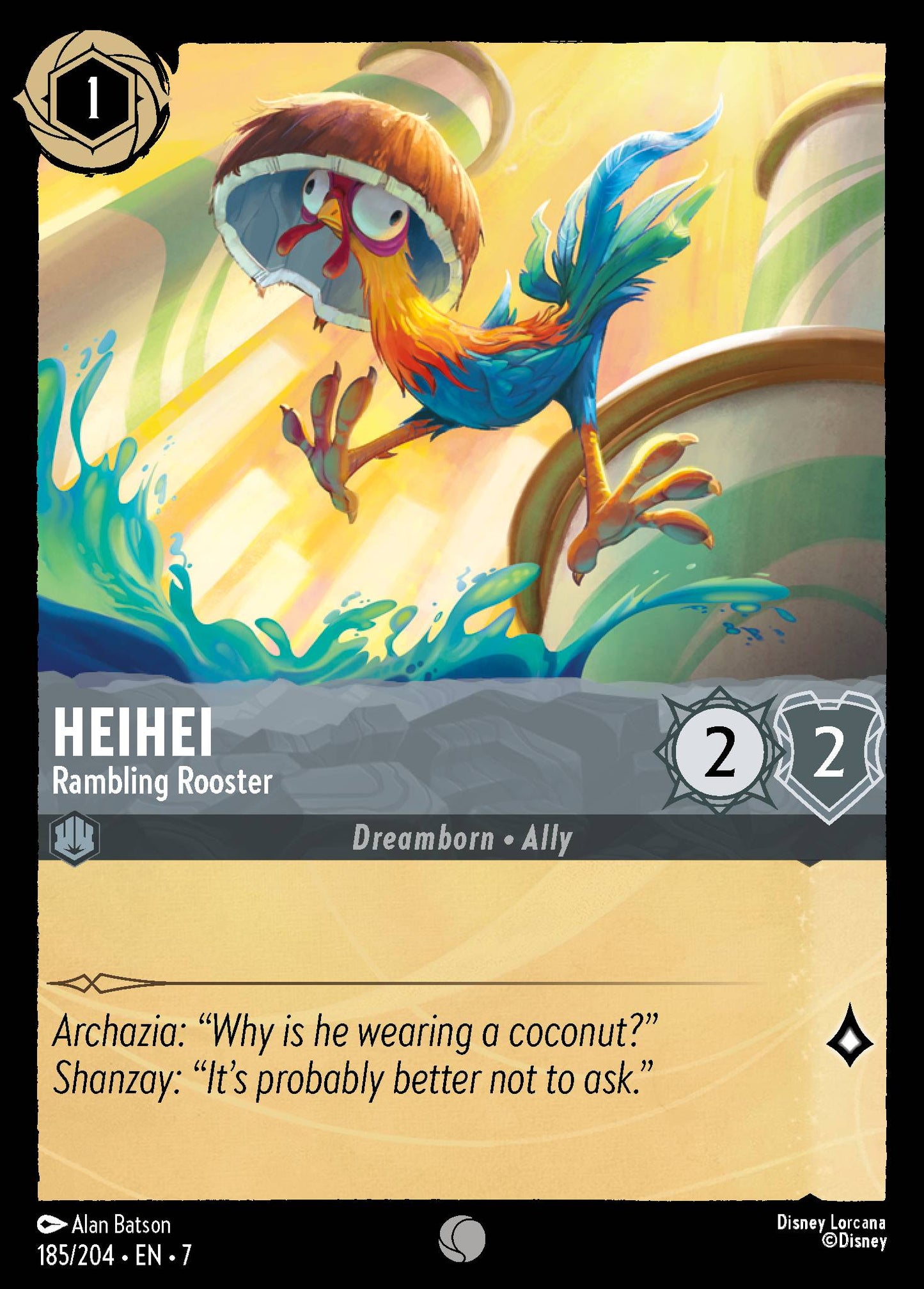 Heihei - Rambling Rooster - Common Normal Disney Lorcana card from Archazia's Island