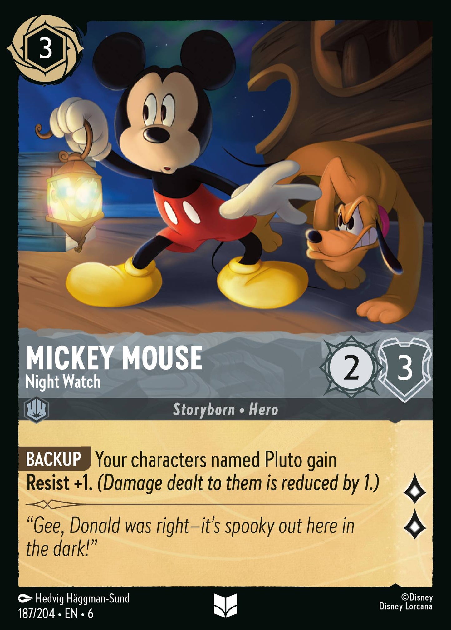 Mickey Mouse - Night Watch - Uncommon Normal Disney Lorcana card from Azurite Sea