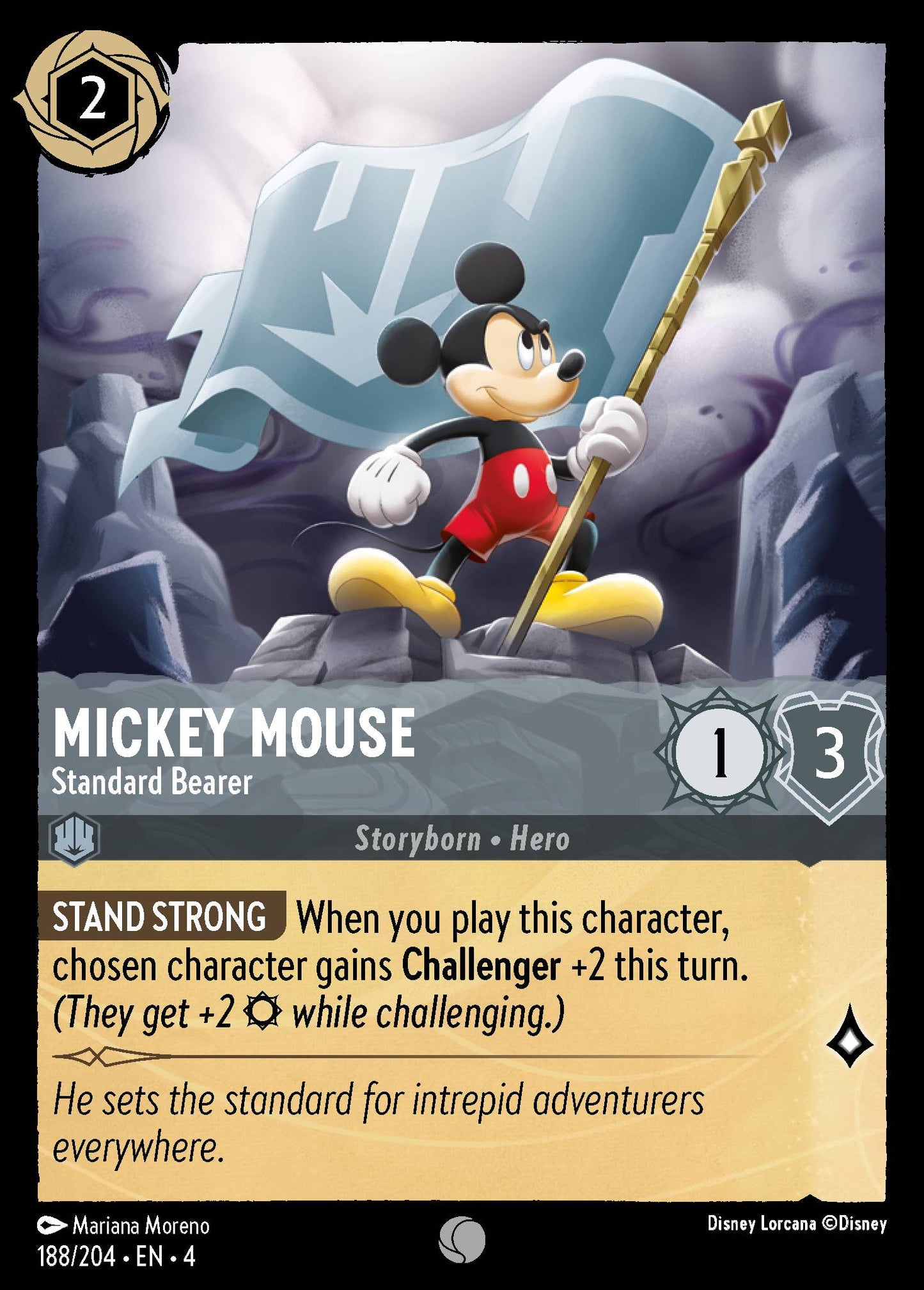 Mickey Mouse - Standard Bearer - Common Normal Disney Lorcana card from Ursula's Return