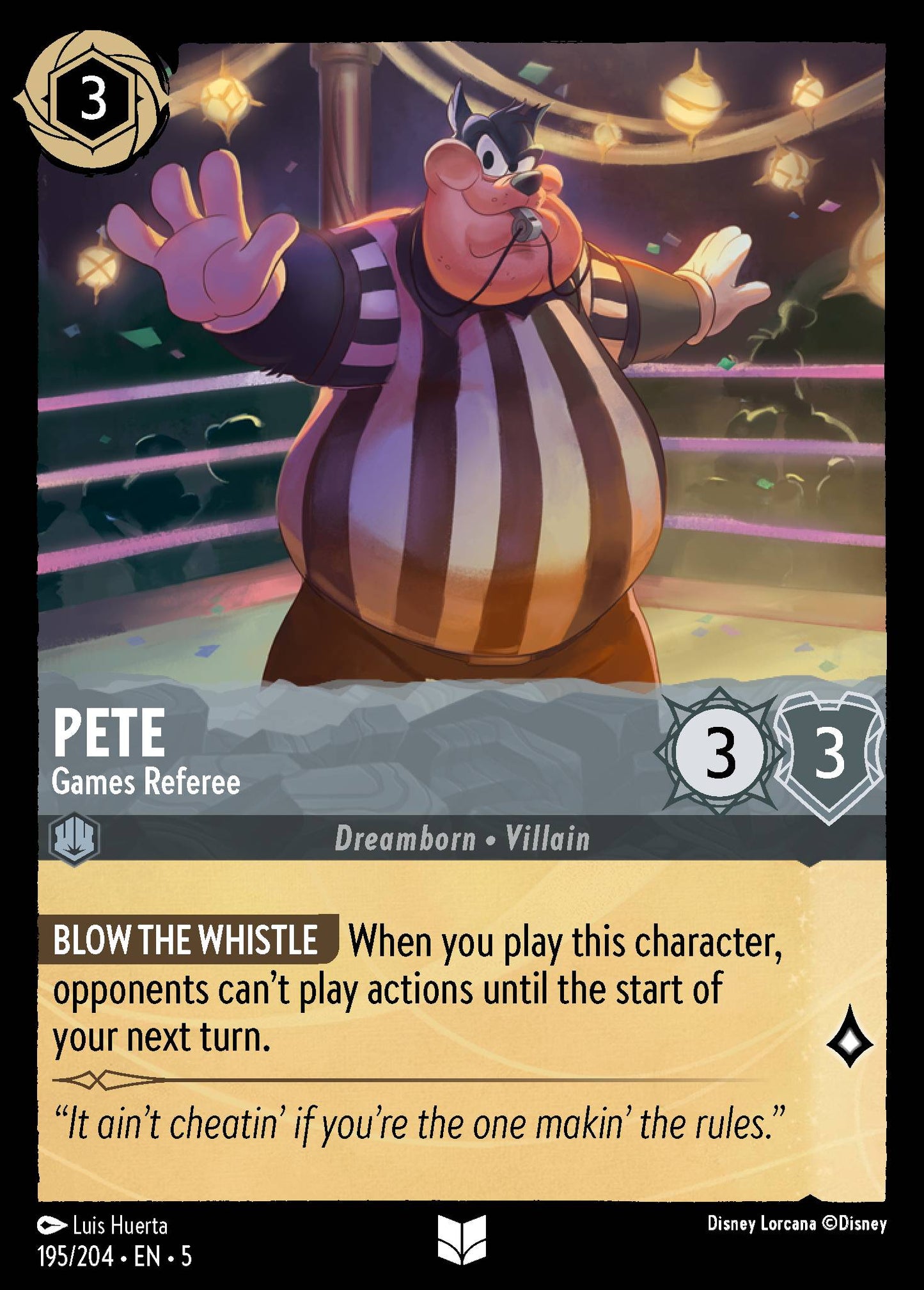Pete - Games Referee - Uncommon Normal Disney Lorcana card from Shimmering Skies