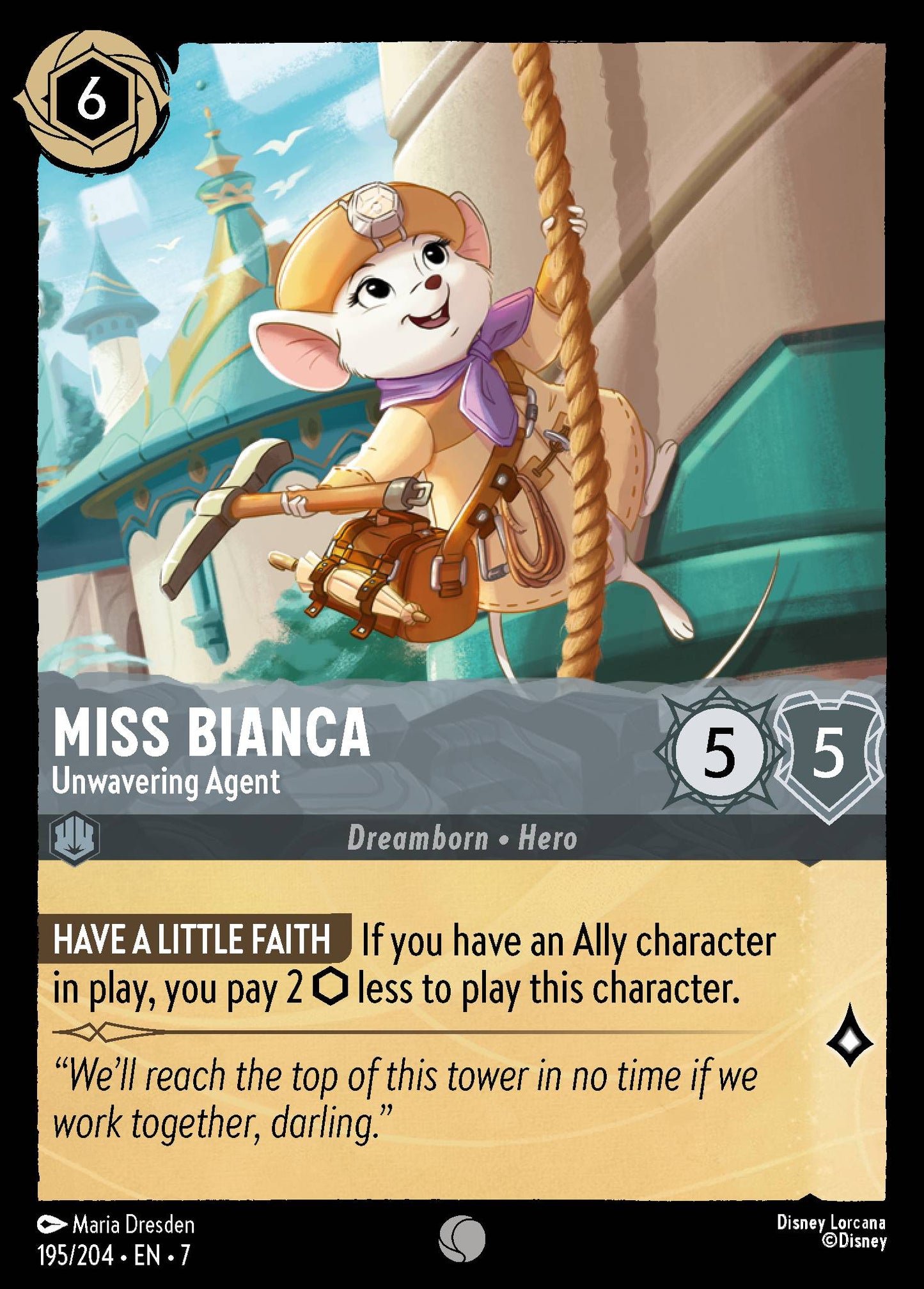 Miss Bianca - Unwavering Agent - Common Normal Disney Lorcana card from Archazia's Island