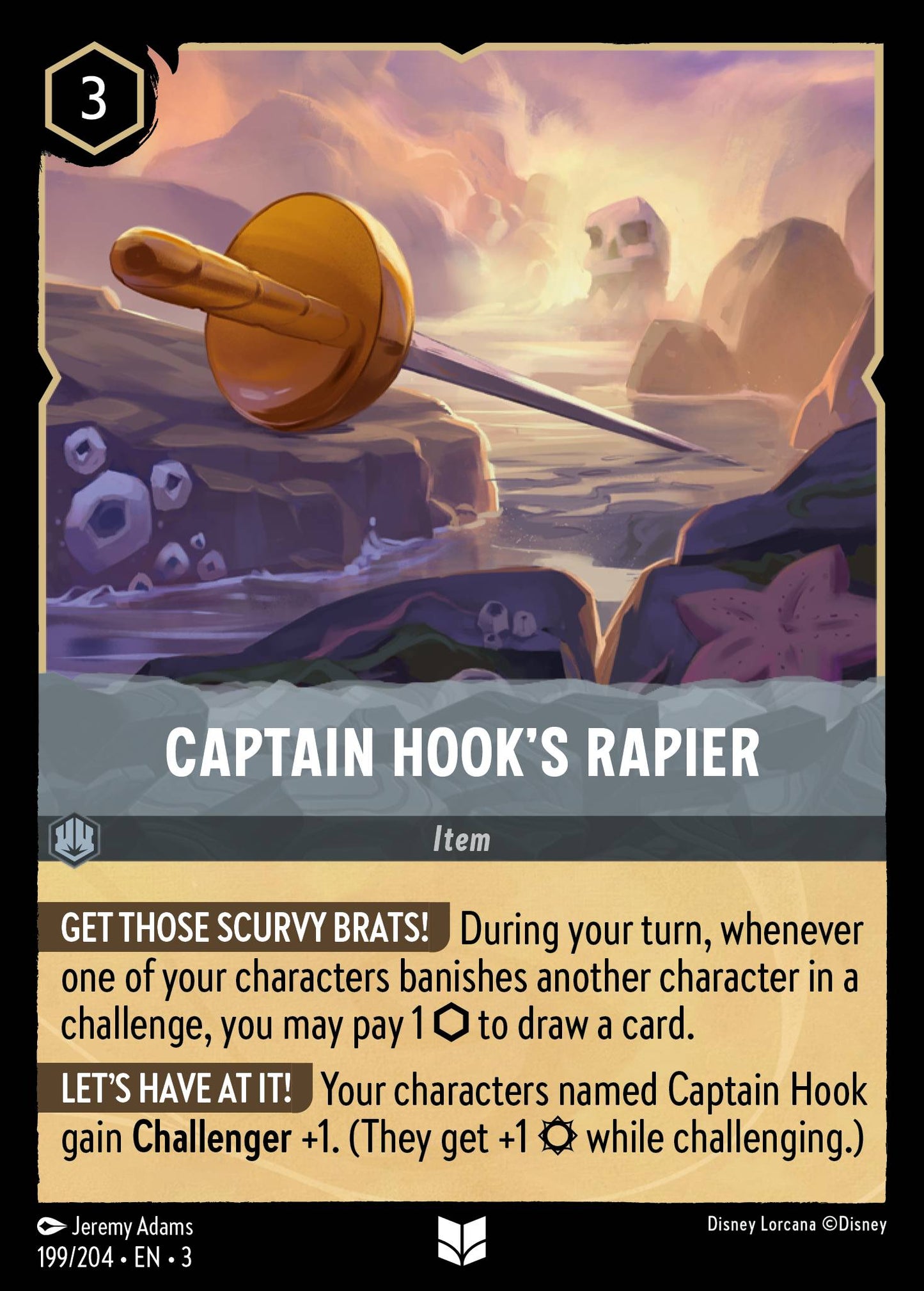 Captain Hook's Rapier - Uncommon Normal Disney Lorcana card from Into the Inklands