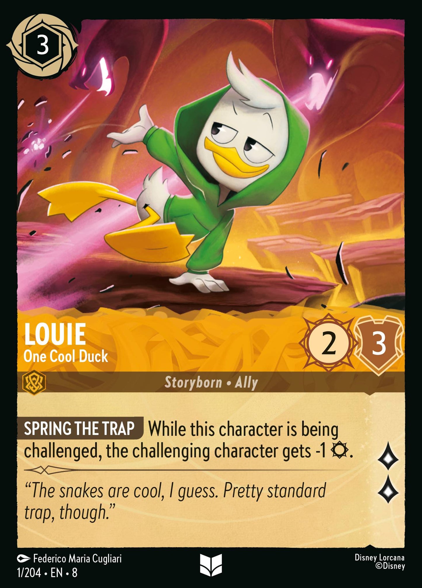 Louie - One Cool Duck - Uncommon Normal Disney Lorcana card from The Reign of Jafar