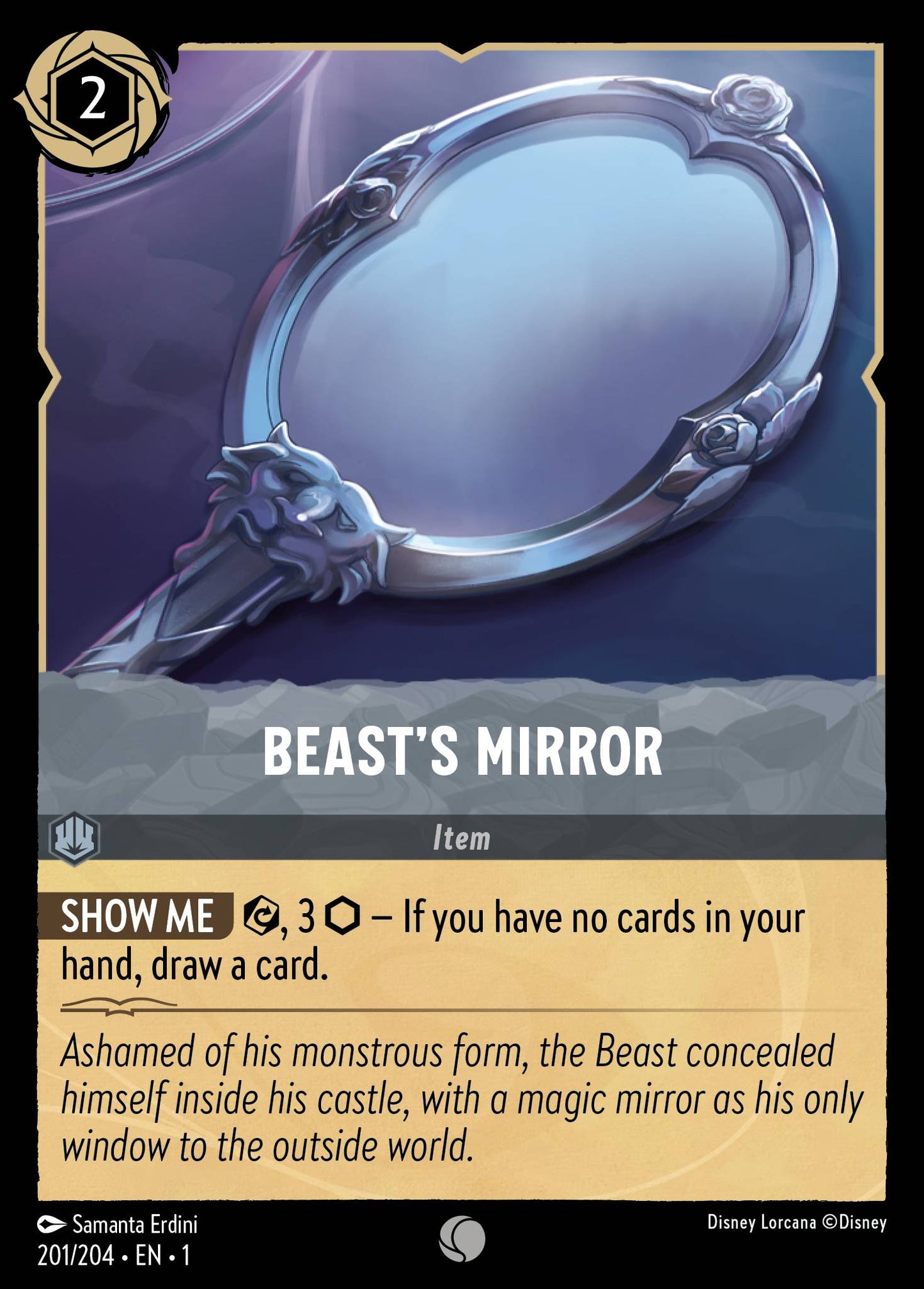 Beast's Mirror - Common Normal Disney Lorcana card from The First Chapter