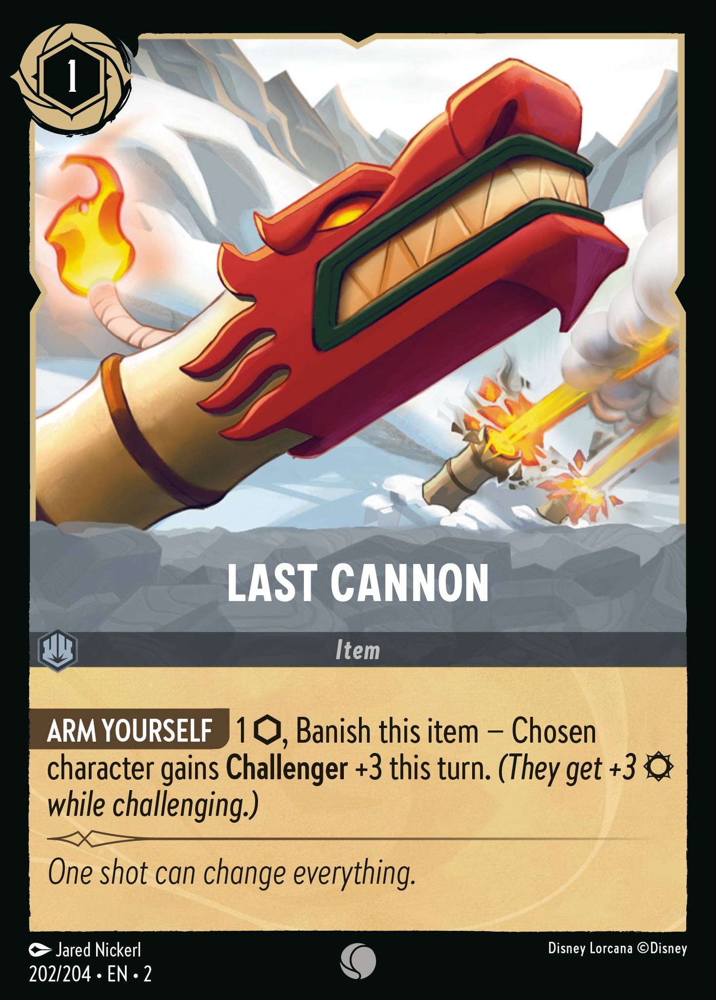 Last Cannon - Common Normal Disney Lorcana card from Rise of the Floodborn