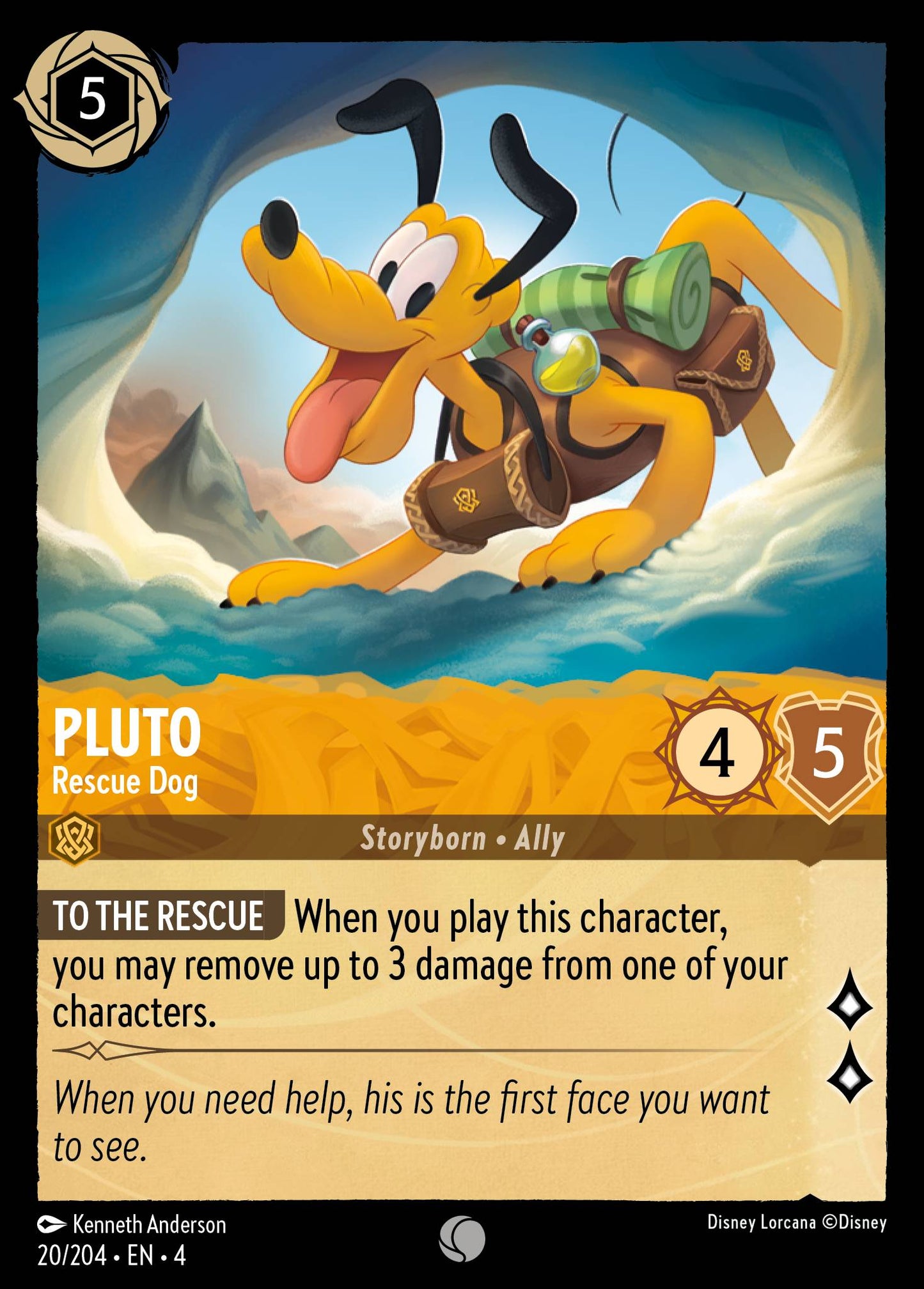 Pluto - Rescue Dog - Common Normal Disney Lorcana card from Ursula's Return