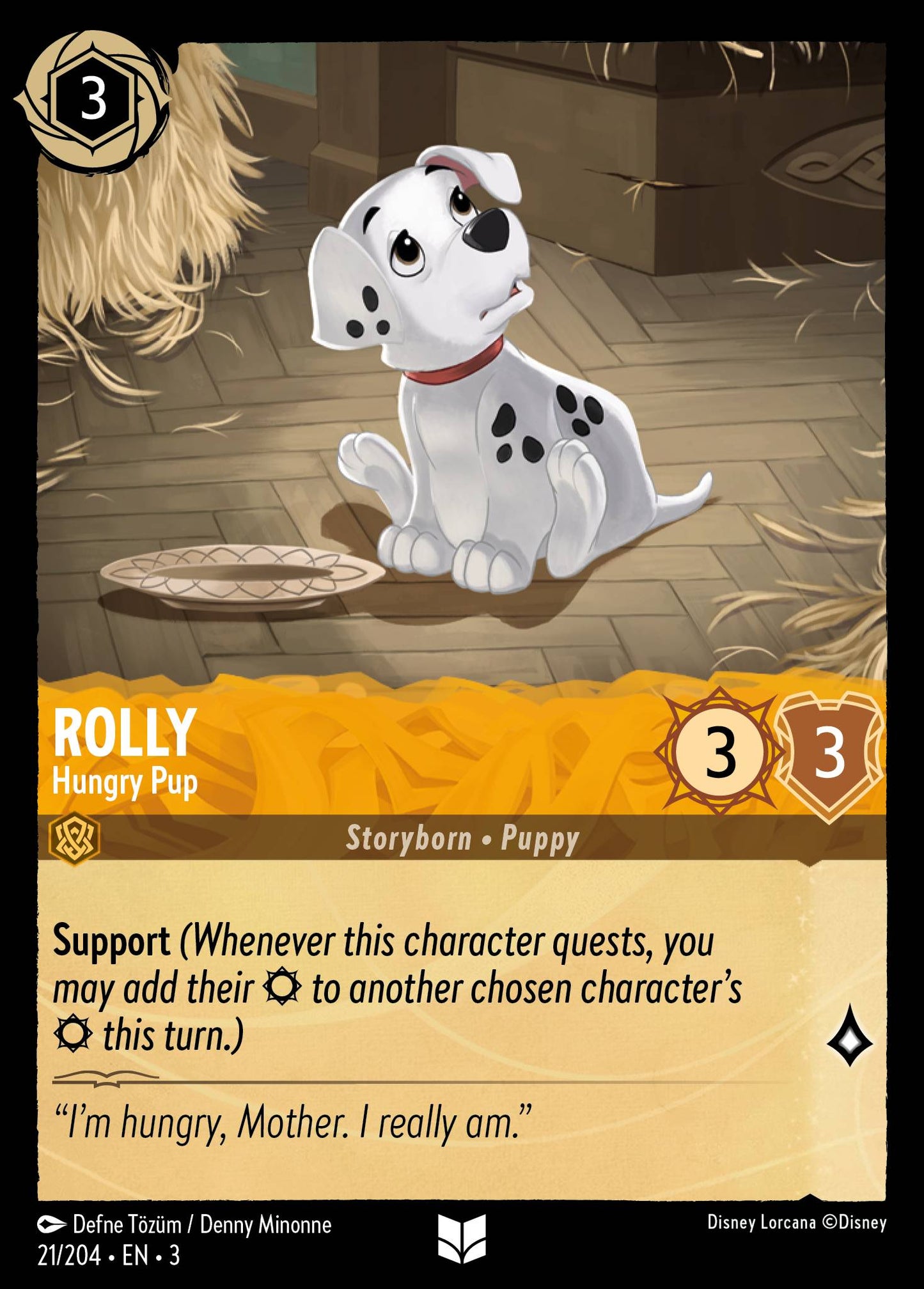 Rolly - Hungry Pup - Uncommon Normal Disney Lorcana card from Into the Inklands