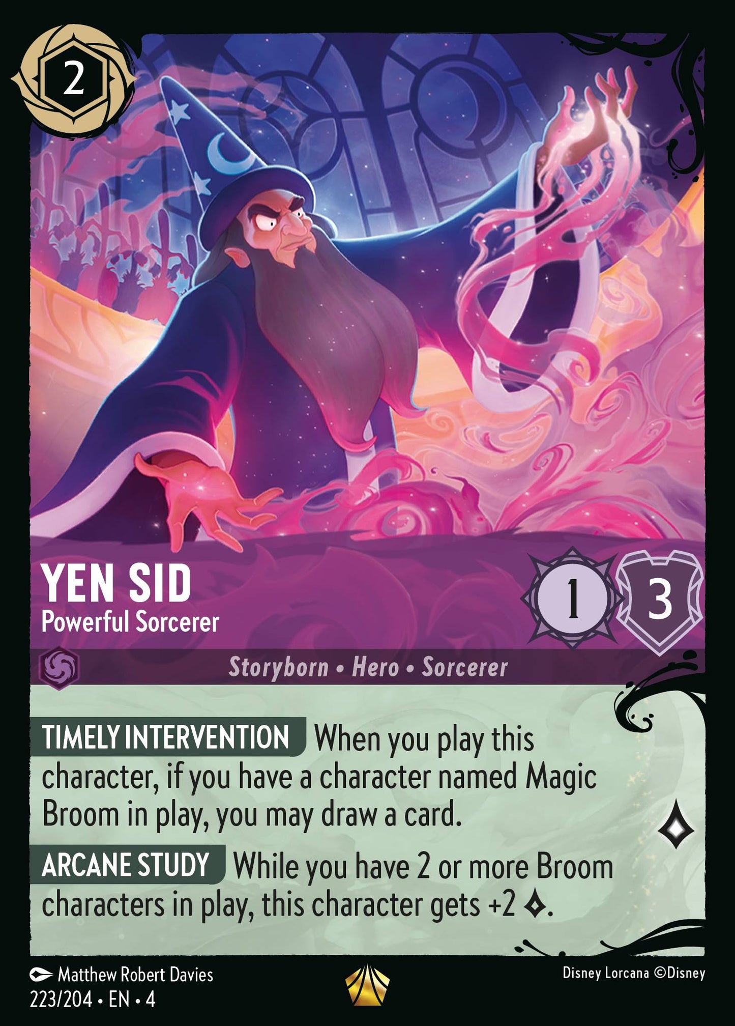 Yen Sid - Powerful Sorcerer (223/204) - Cold Foil