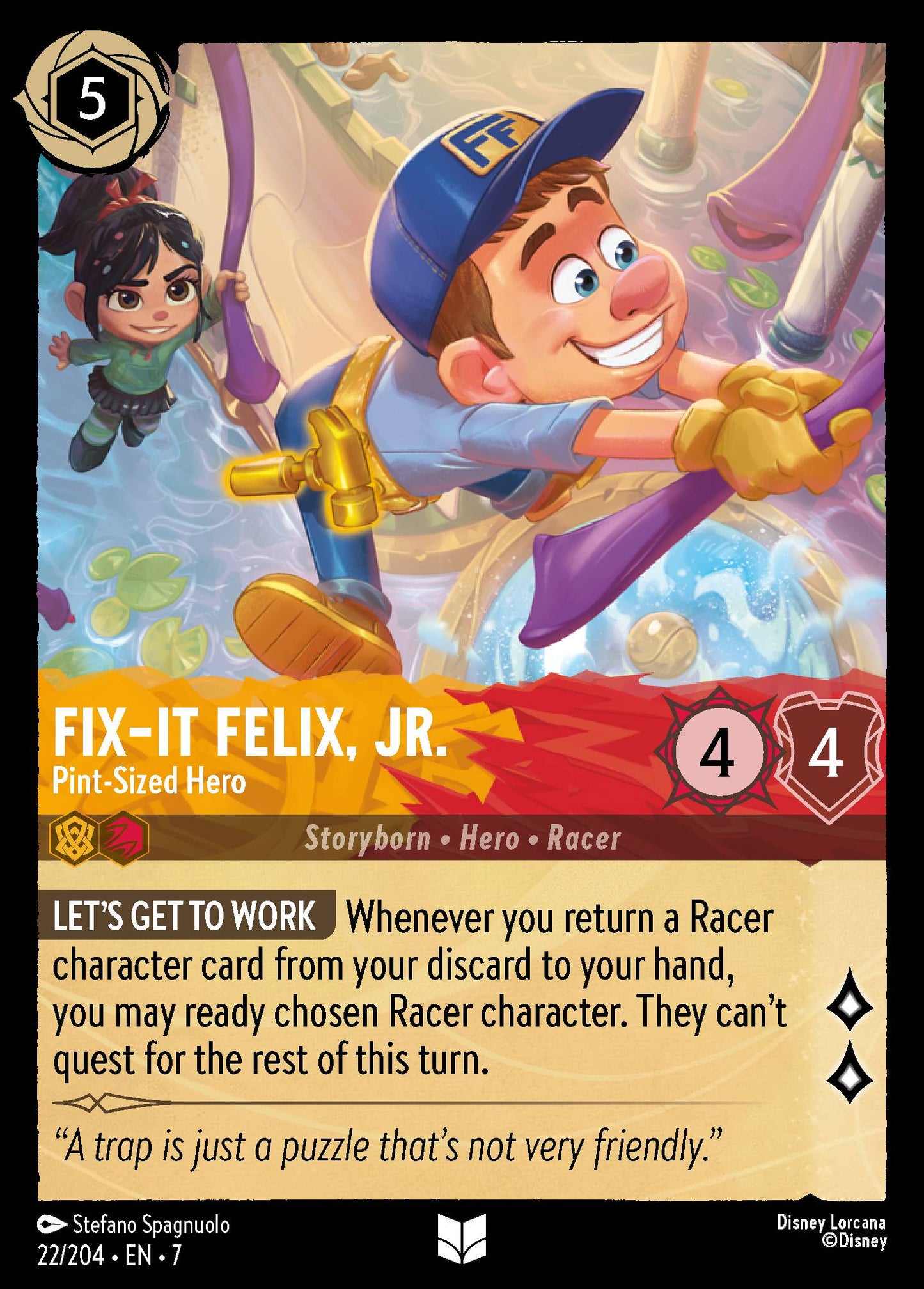 Fix-It Felix, Jr. - Pint-Sized Hero - Uncommon Normal Disney Lorcana card from Archazia's Island